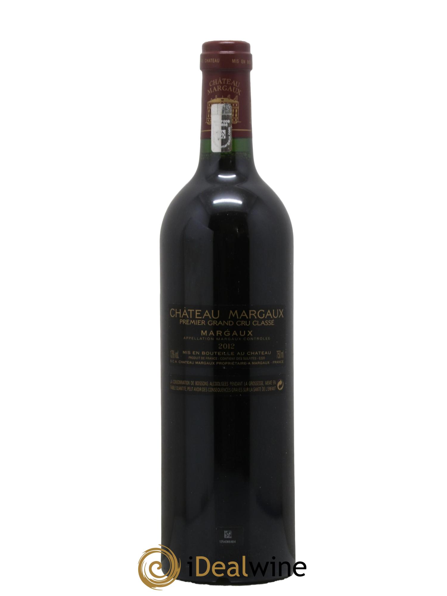 Château Margaux 1er Grand Cru Classé 2012 - Lot de 1 bouteille - 1