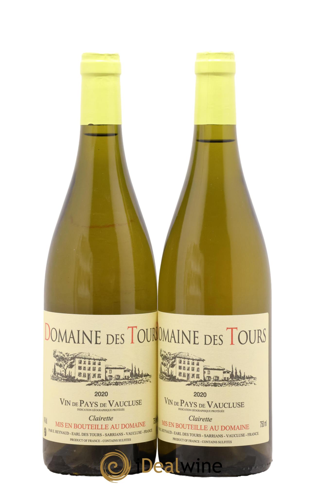 Vaucluse (Vin de Pays de Vaucluse) Domaine des Tours Clairette Emmanuel Reynaud 2020 - Lot de 2 bouteilles - 0