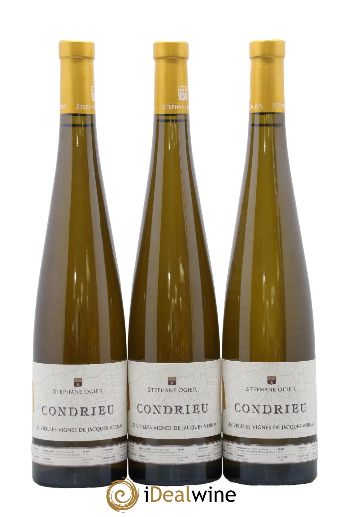 Condrieu Les Vieilles Vignes de Jacques Vernay Stéphane Ogier 2016 - Posten von 3 Flaschen - 0