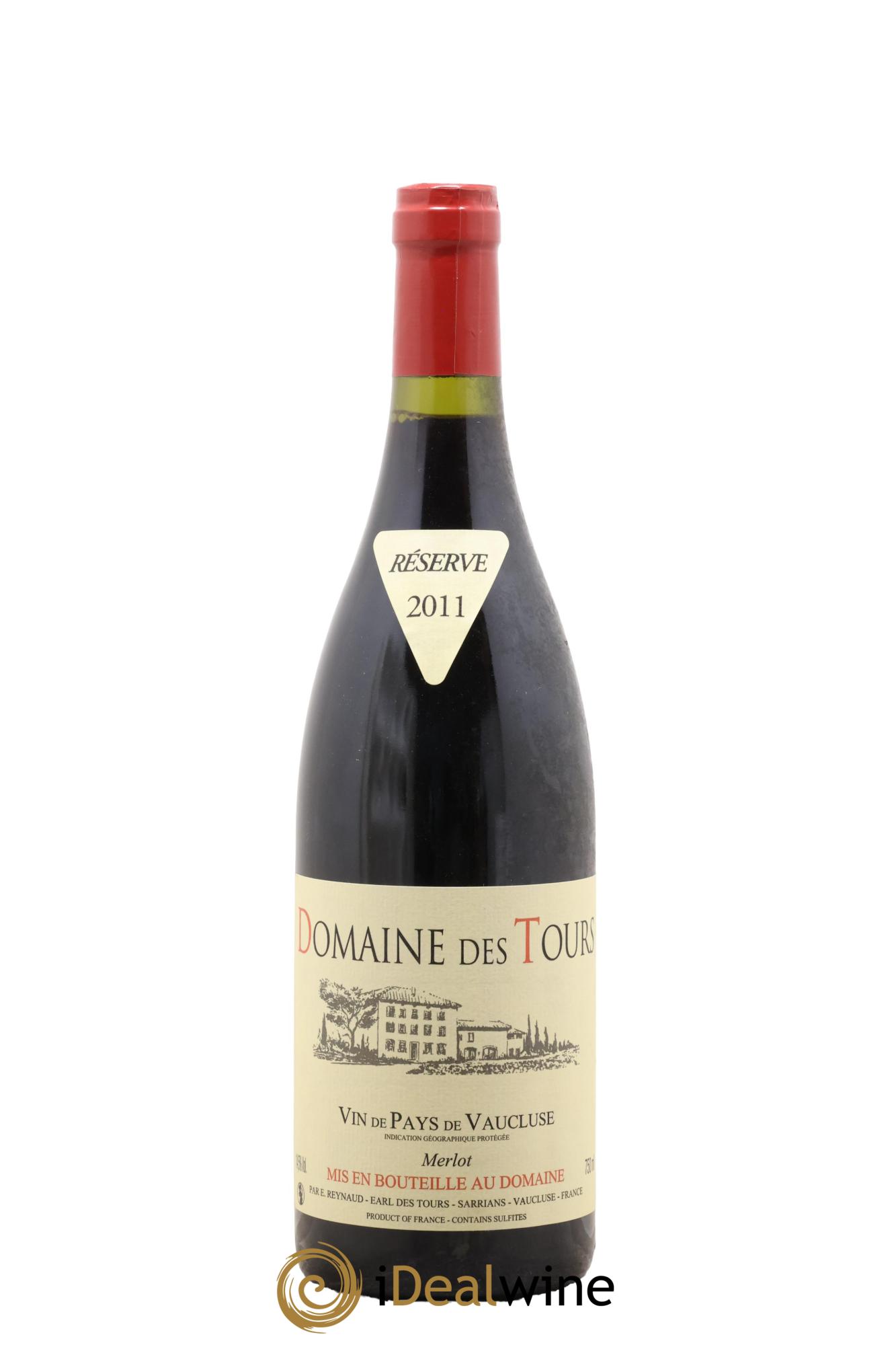 Vaucluse Domaine des Tours Merlot Emmanuel Reynaud 2011 - Lot of 1 bottle - 0