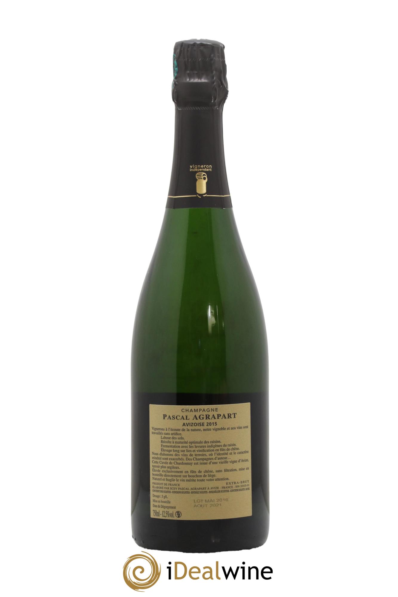 Avizoise Blanc de Blancs Extra-Brut Agrapart & Fils 2015 - Lot de 1 bouteille - 1