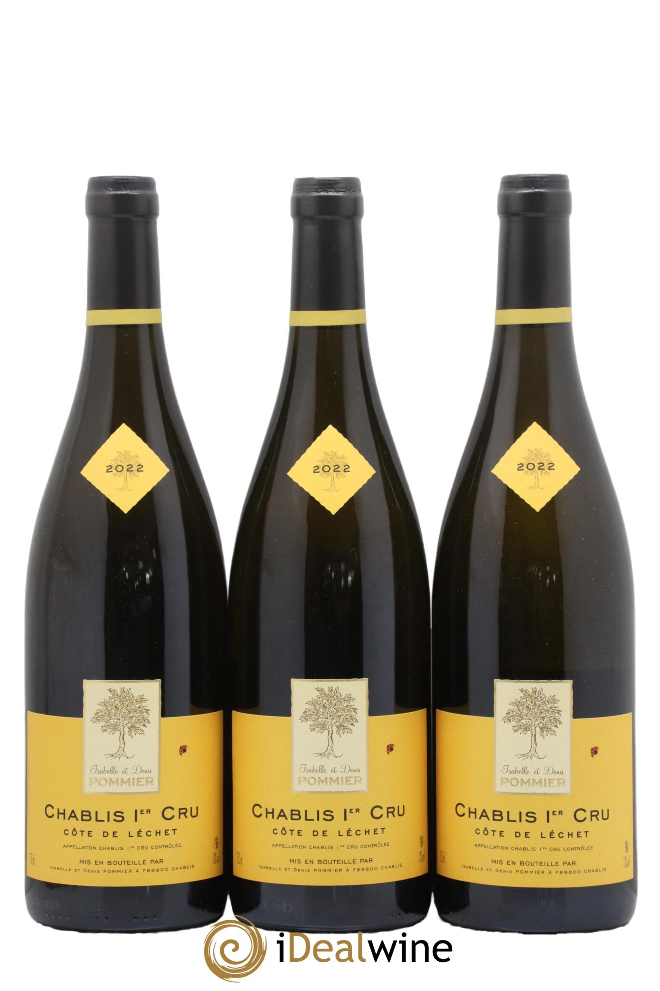 Chablis 1er Cru Côte de Lechet Isabelle et Denis Pommier 2022 - Lot de 3 bouteilles - 0