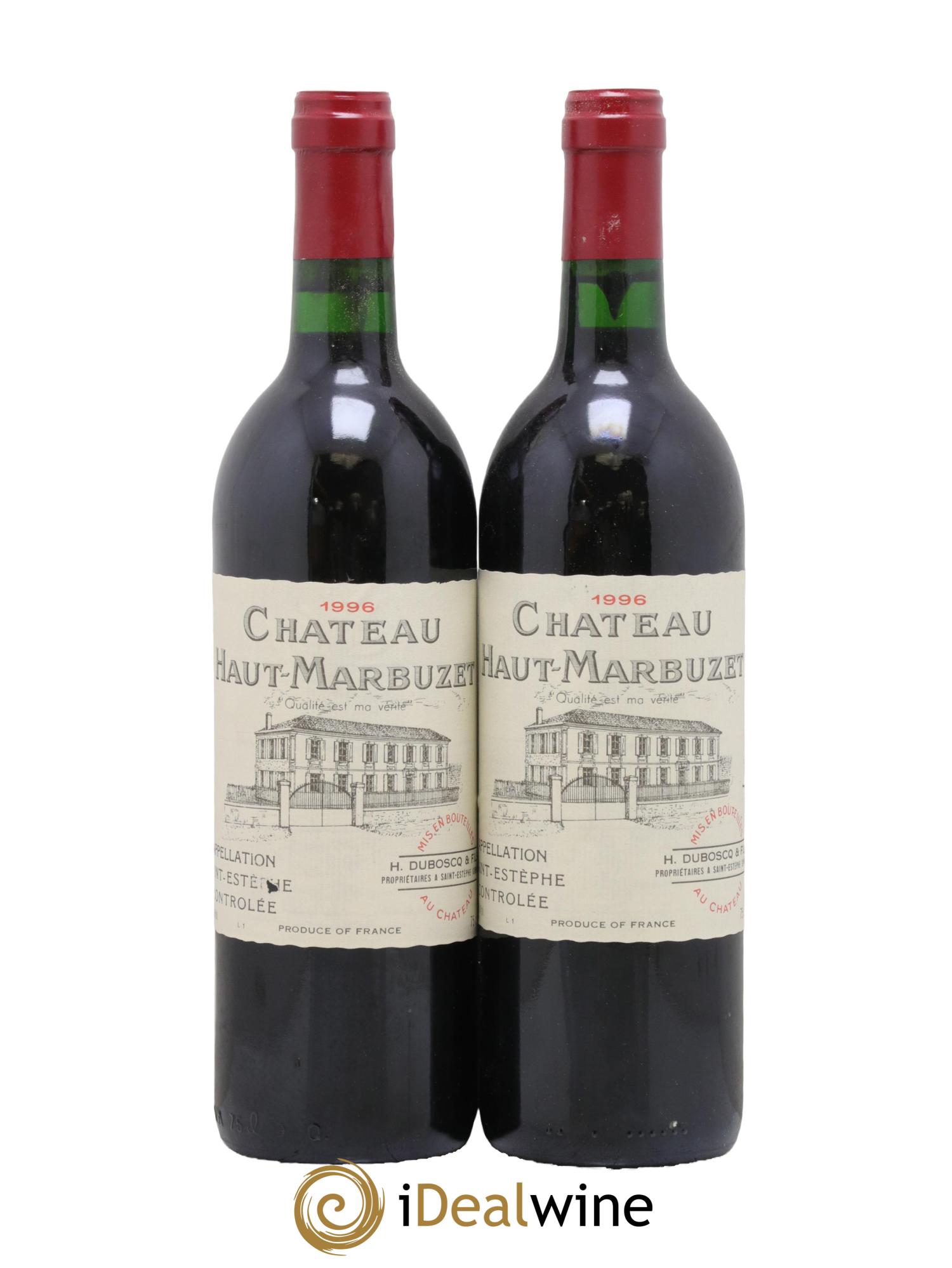 Château Haut Marbuzet 1996 - Lot de 2 bouteilles - 0