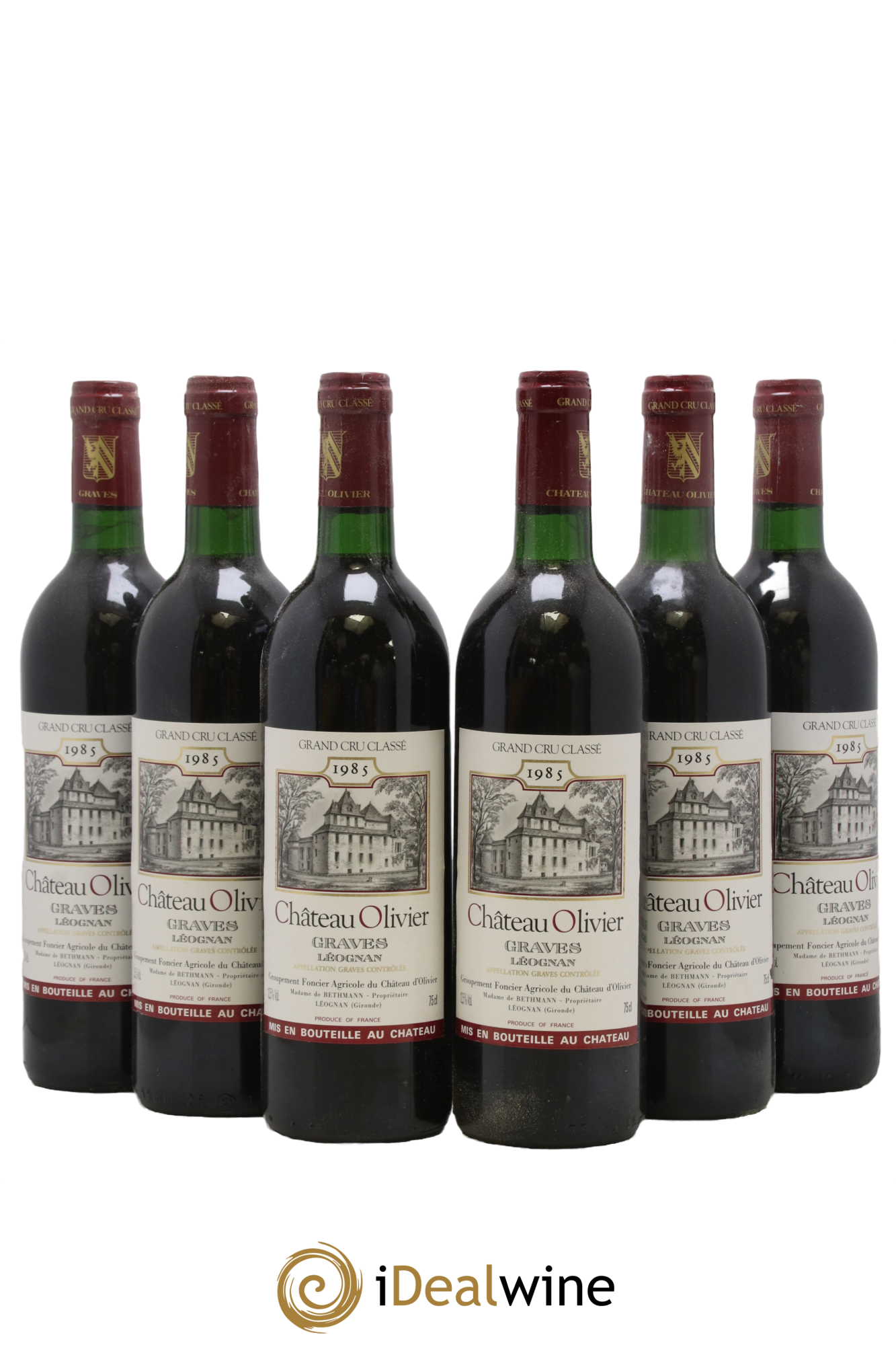 Château Olivier Cru Classé de Graves 1985 - Lot de 6 bouteilles - 0