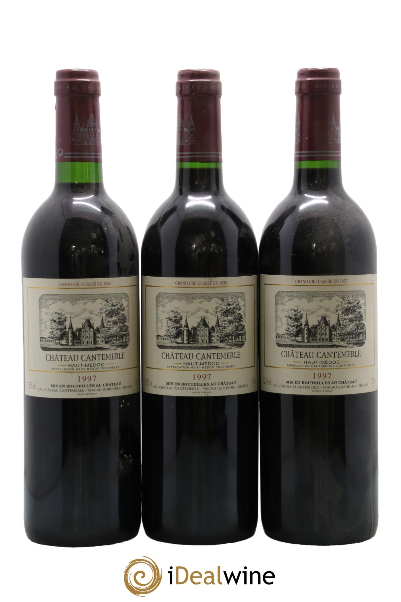 Château Cantemerle 5ème Grand Cru Classé 1997 - Lot de 3 bouteilles - 0