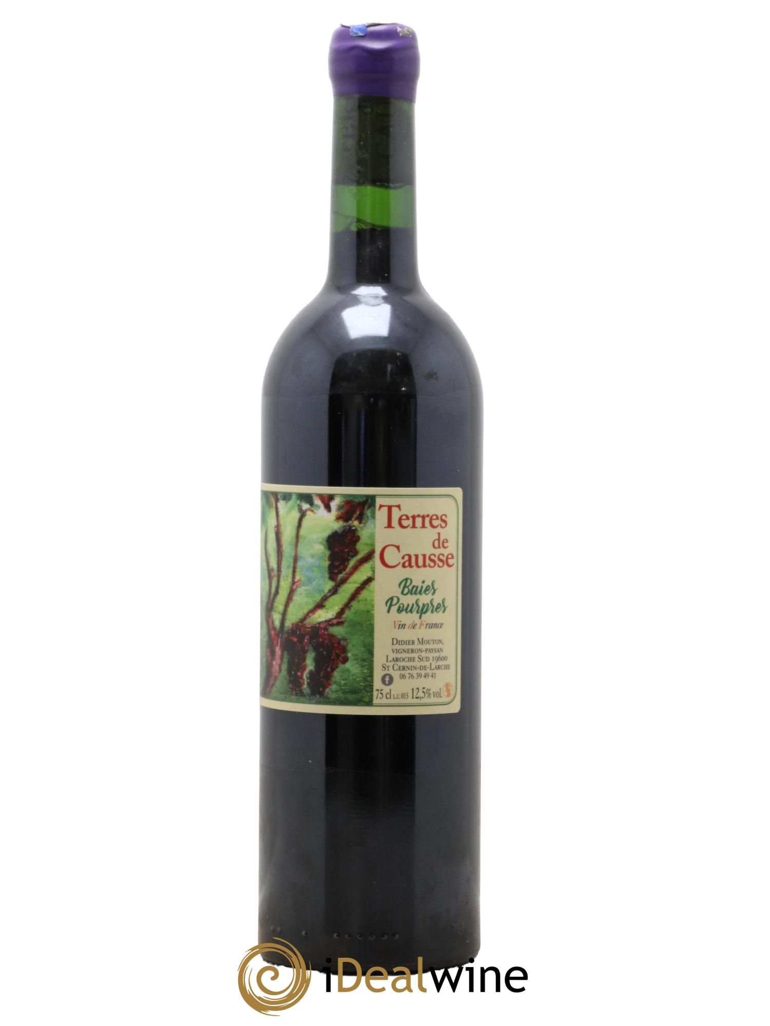 Vin de France Baies Pourpres Terres de Causse Didier Mouton 2015 - Lot de 1 bouteille - 0