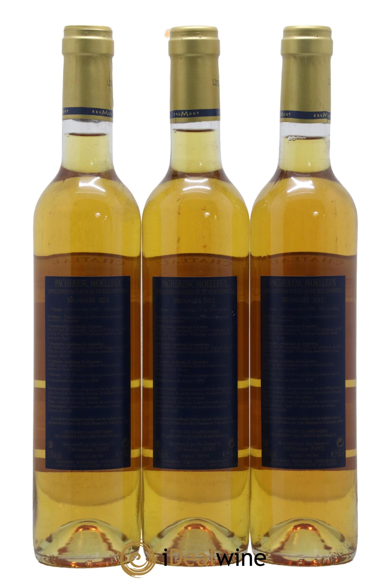 Pacherenc du Vic-Bilh Brumaire Alain Brumont 2012 - Lot de 3 format 50cls - 1