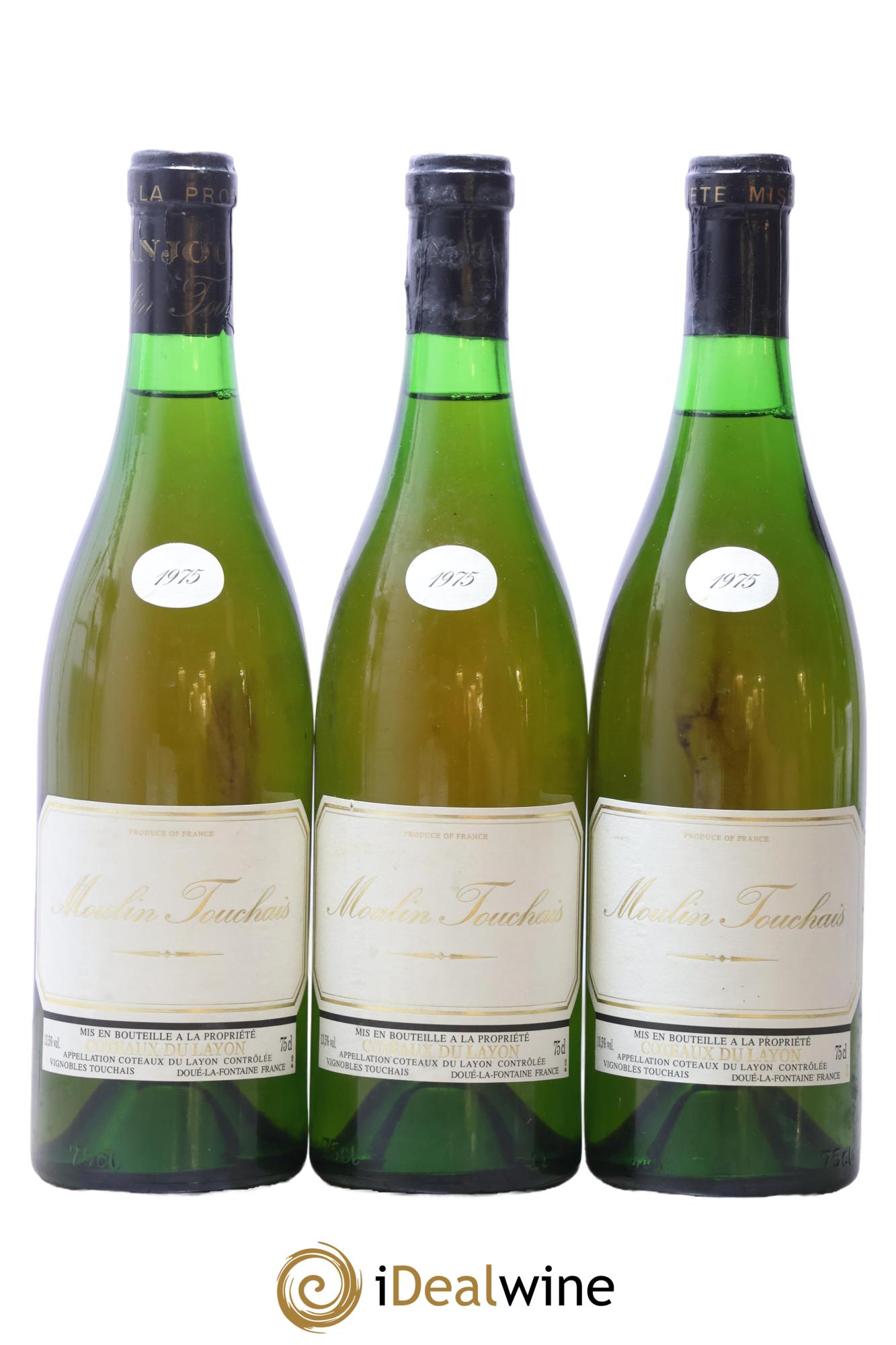 Coteaux du Layon Moulin Touchais 1975 - Lot of 3 bottles - 0