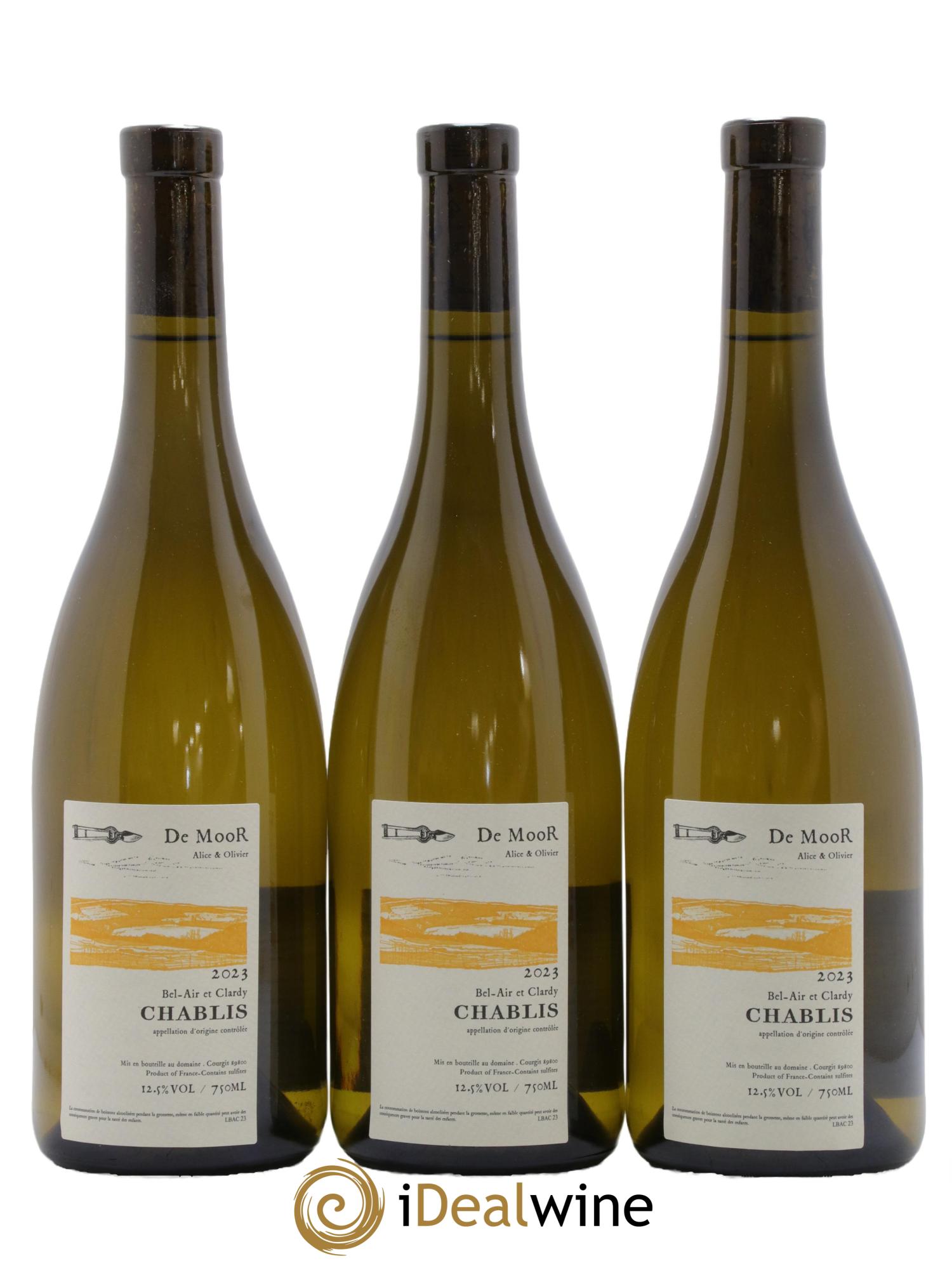 Chablis Bel Air et Clardy Alice et Olivier De Moor 2023 - Posten von 3 Flaschen - 0