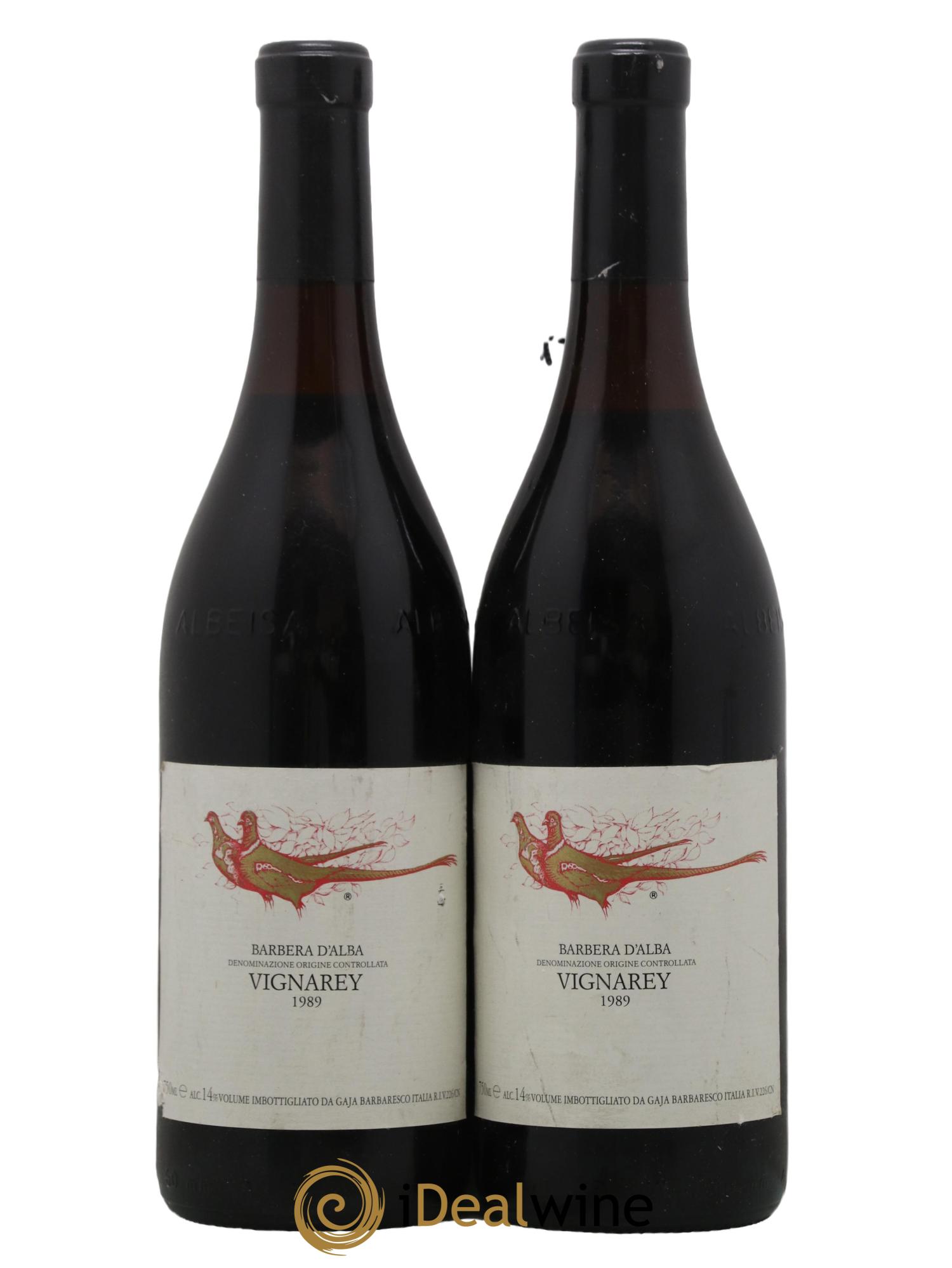 Barbera d'Alba DOC Vignarey Gaja 1989 - Lotto di 2 bottiglie - 0