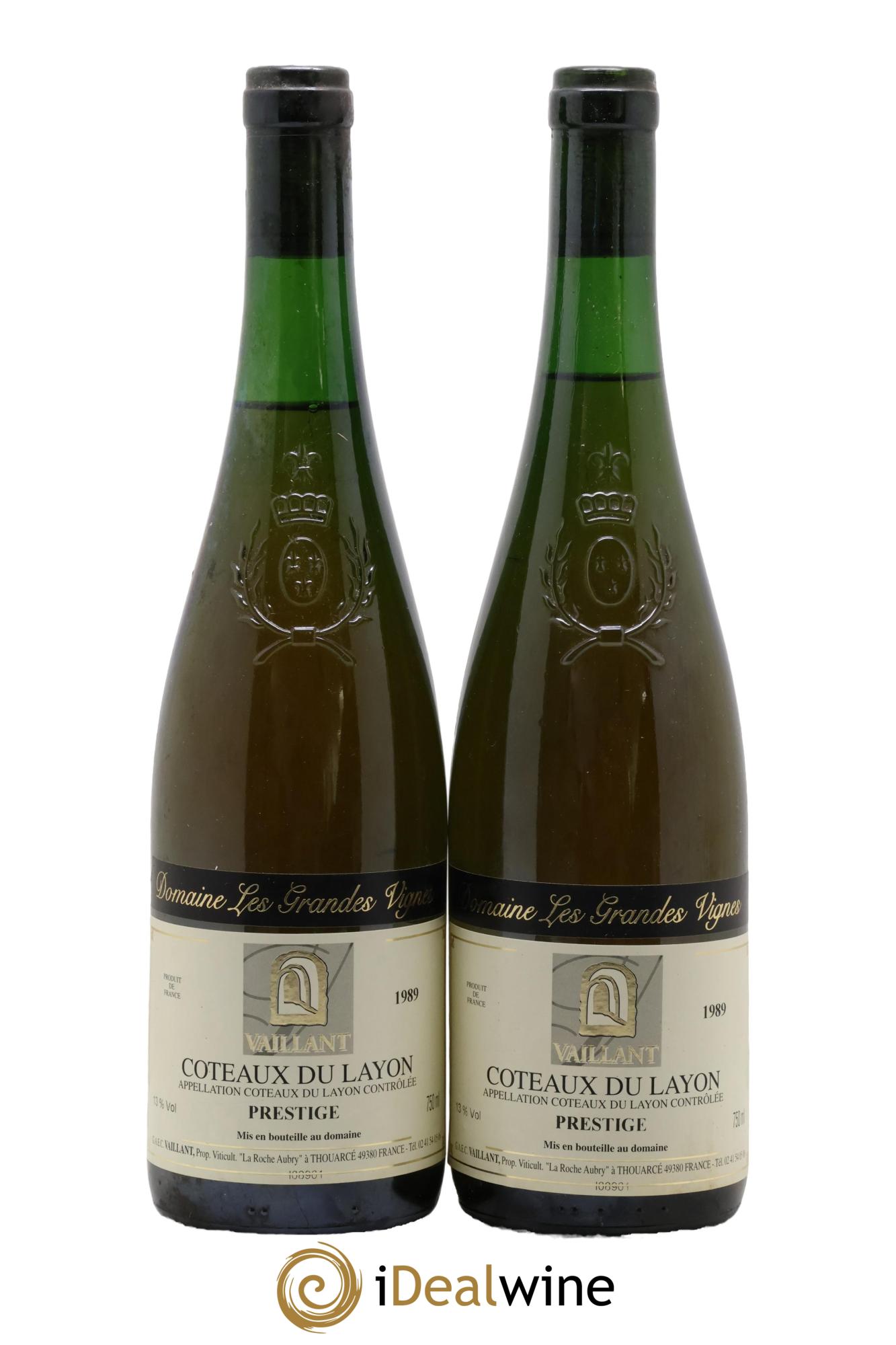 Coteaux du Layon Prestige Domaine Les Grandes Vignes 1989 - Posten von 2 Flaschen - 0