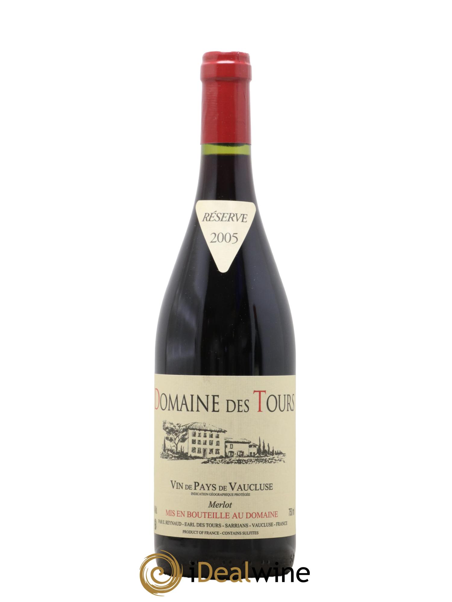 Vaucluse Domaine des Tours Merlot Emmanuel Reynaud 2005 - Lot de 1 bouteille - 0