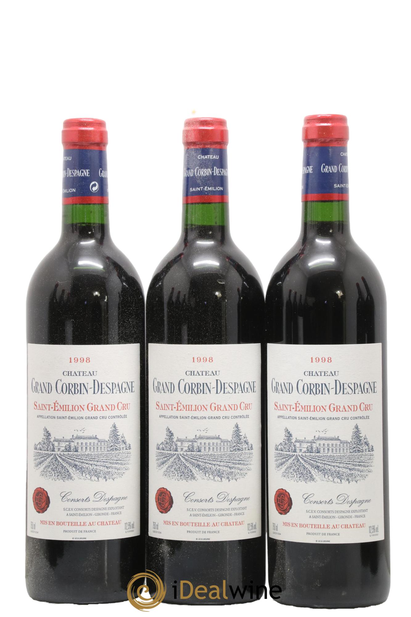 Château Grand Corbin Despagne Grand Cru Classé 1998 - Lot de 12 bouteilles - 2