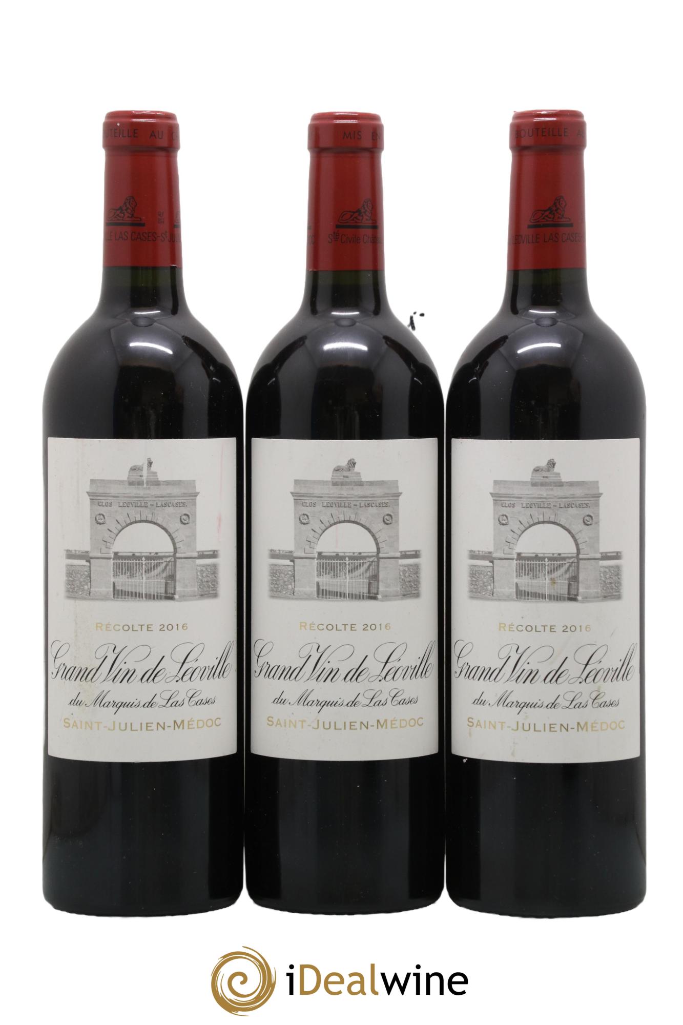 Château Léoville Las Cases 2ème Grand Cru Classé 2016 - Lot of 3 bottles - 0