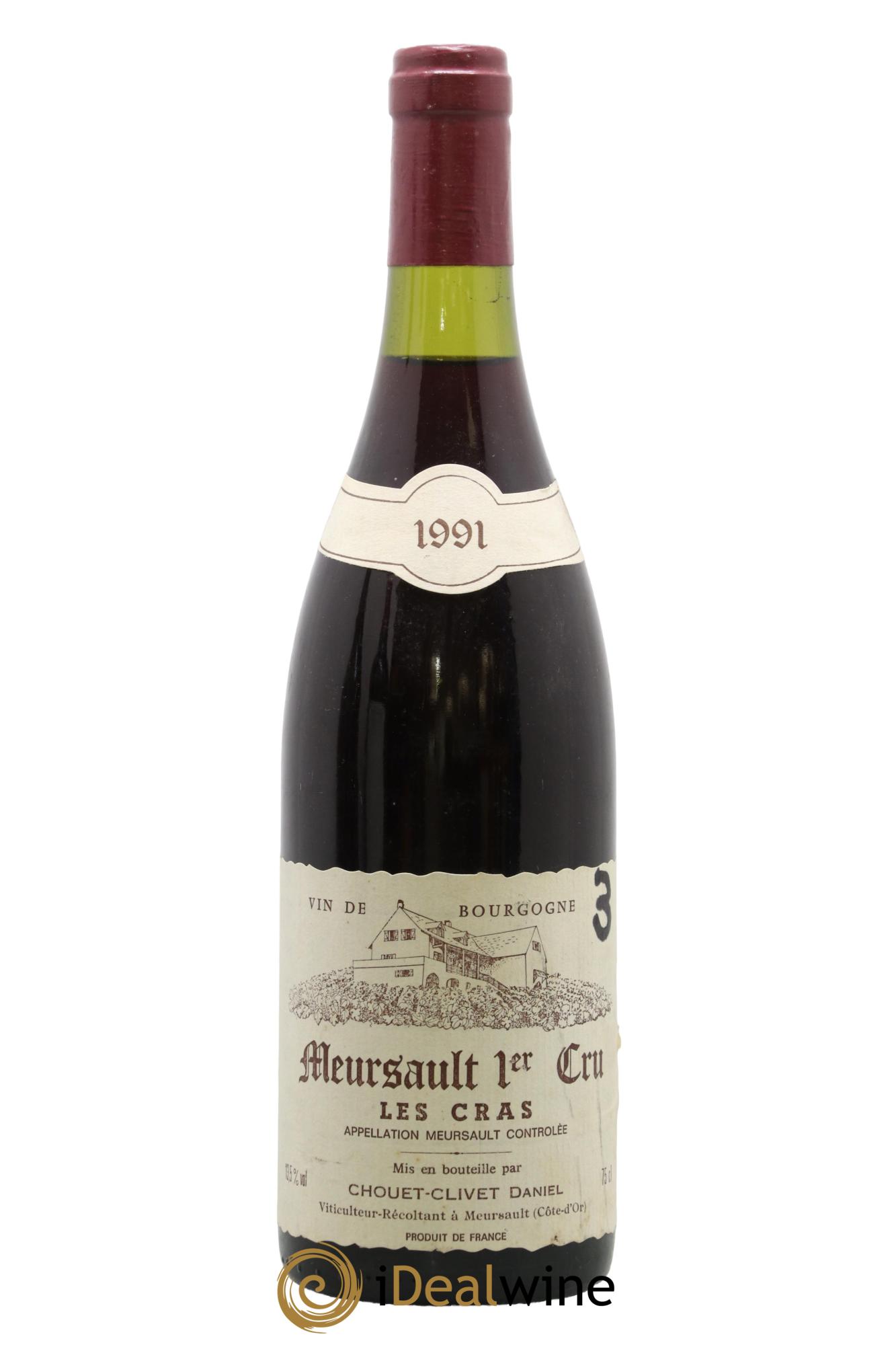 Meursault 1er Cru Les Cras Chouet-Clivet 1991 - Lot de 1 bouteille - 0