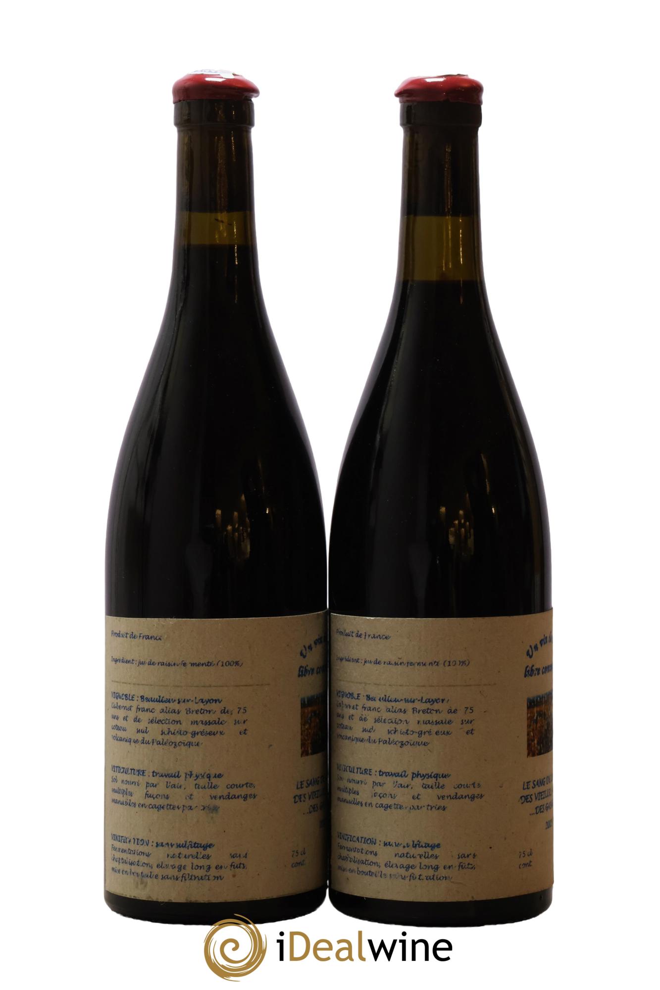 Vin de France Un vin de Terre Libre comme l'Air Le Sang de Lumière des Vieilles Vignes ... des Gasneries Josette Medau & Pierre Weyand 2005 - Posten von 2 Flaschen - 2