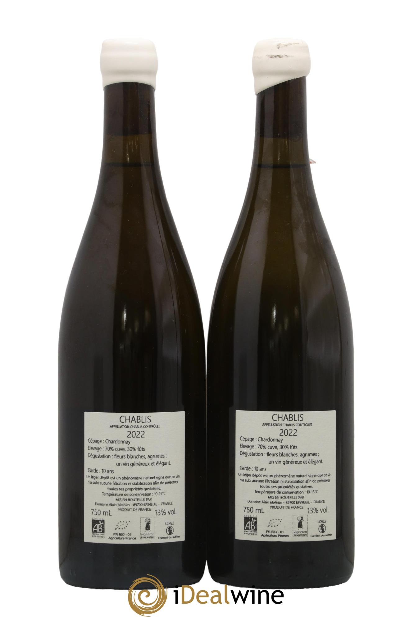 Chablis Alain Mathias 2022 - Posten von 2 Flaschen - 1
