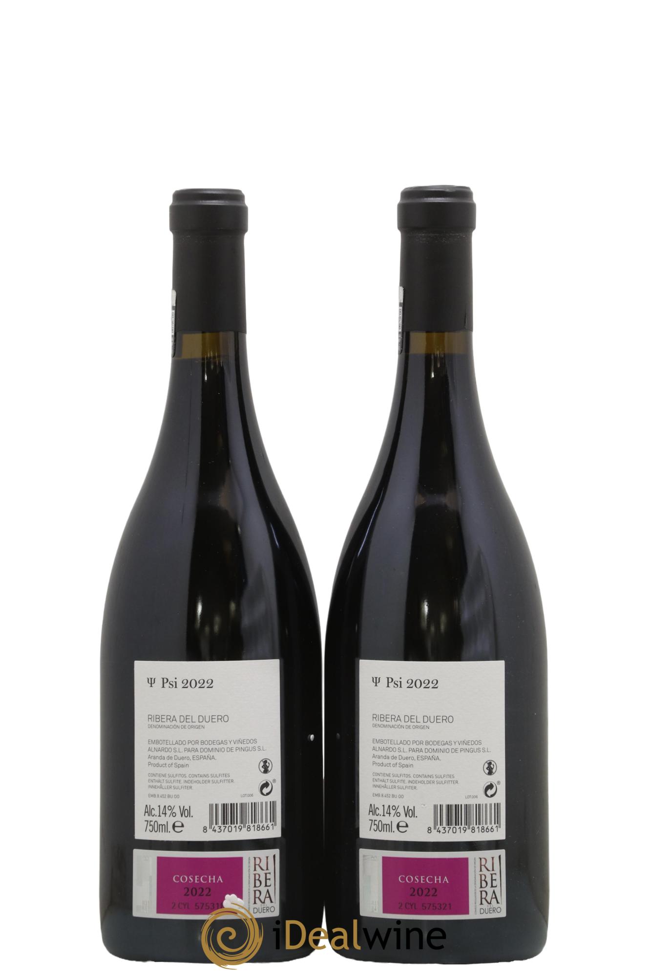 Ribera Del Duero DO PSI Dominio de Pingus - Peter Sisseck 2022 - Lot de 2 bouteilles - 1
