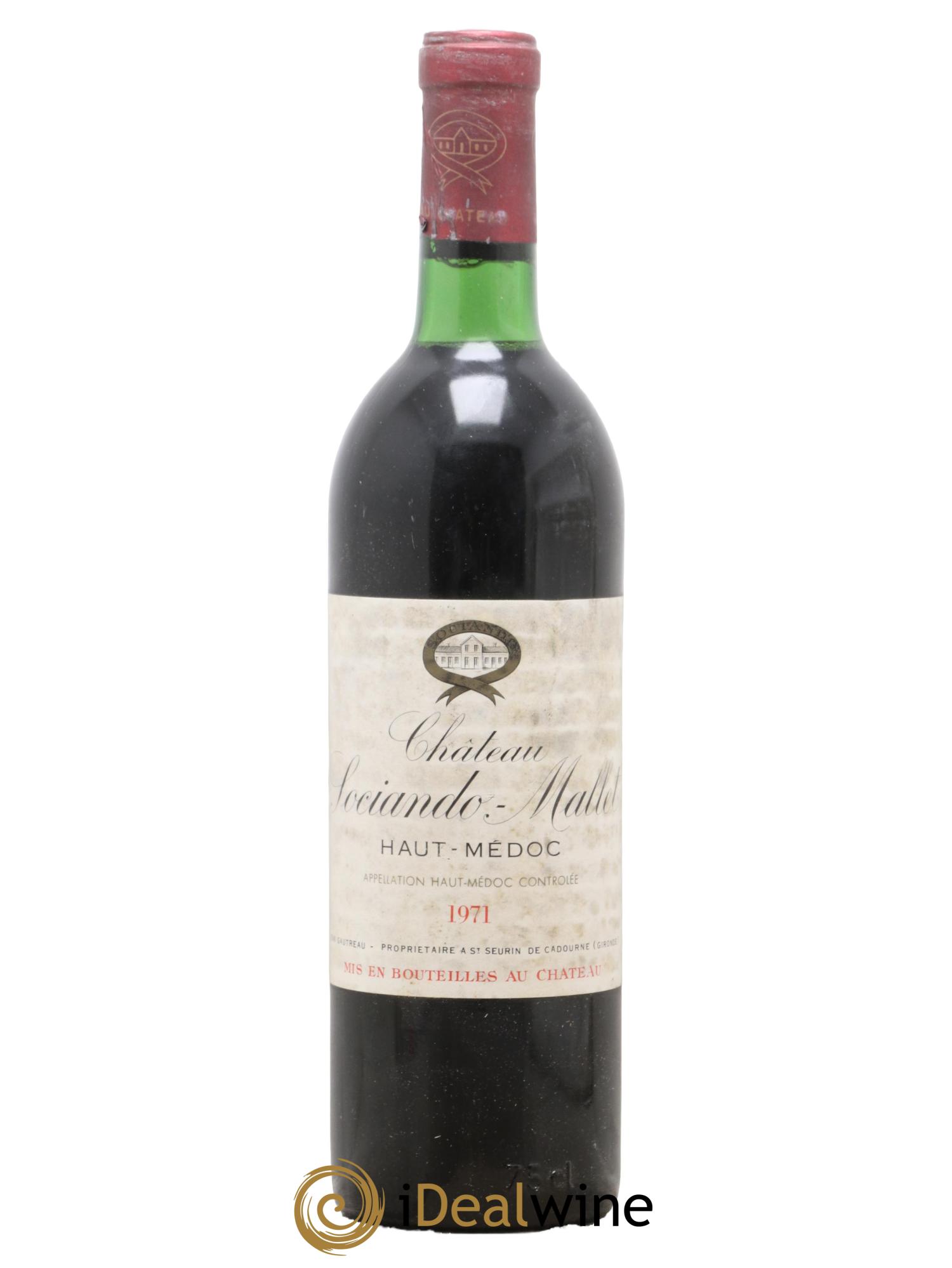 Château Sociando Mallet 1971 - Lotto di 1 bottiglia - 0