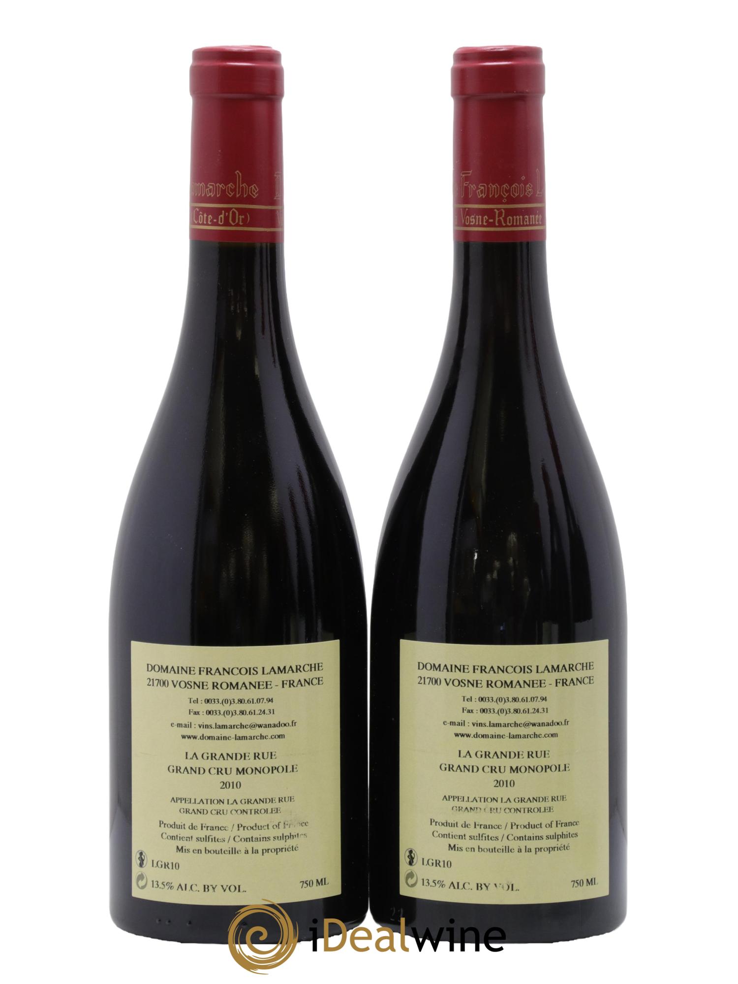 La Grande Rue Grand Cru Lamarche (Domaine) 2010 - Posten von 2 Flaschen - 1