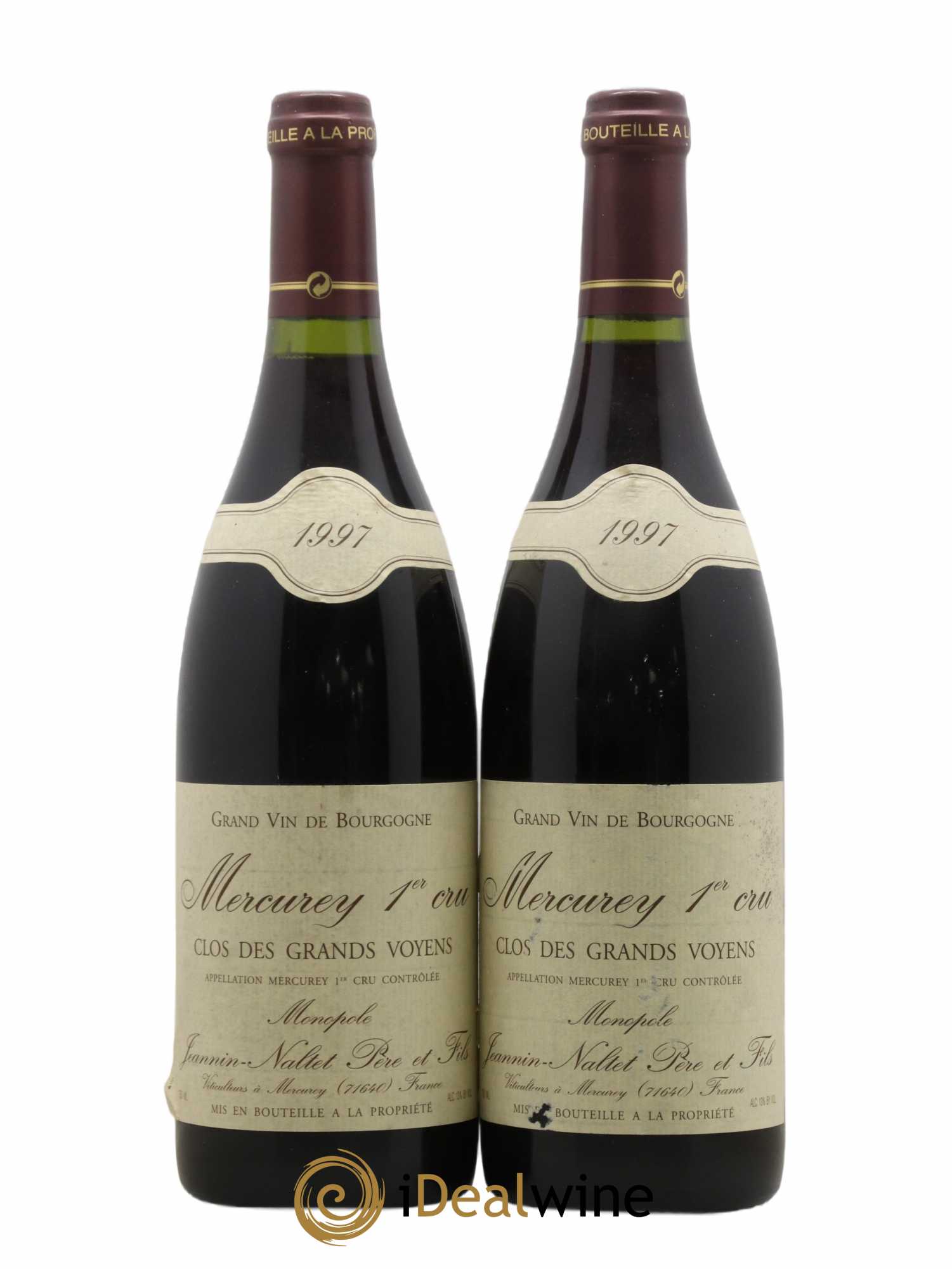 Mercurey 1er Cru Clos Des Grands Voyens Jeannin Naltet 1997 - Lot de 2 bouteilles - 0