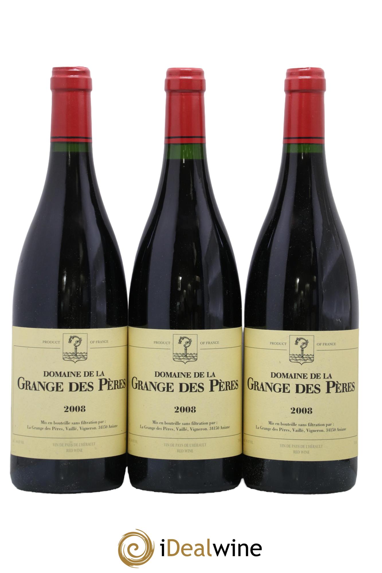 Pays d'Hérault Grange des Pères Laurent Vaillé 2008 - Lot of 3 bottles - 0
