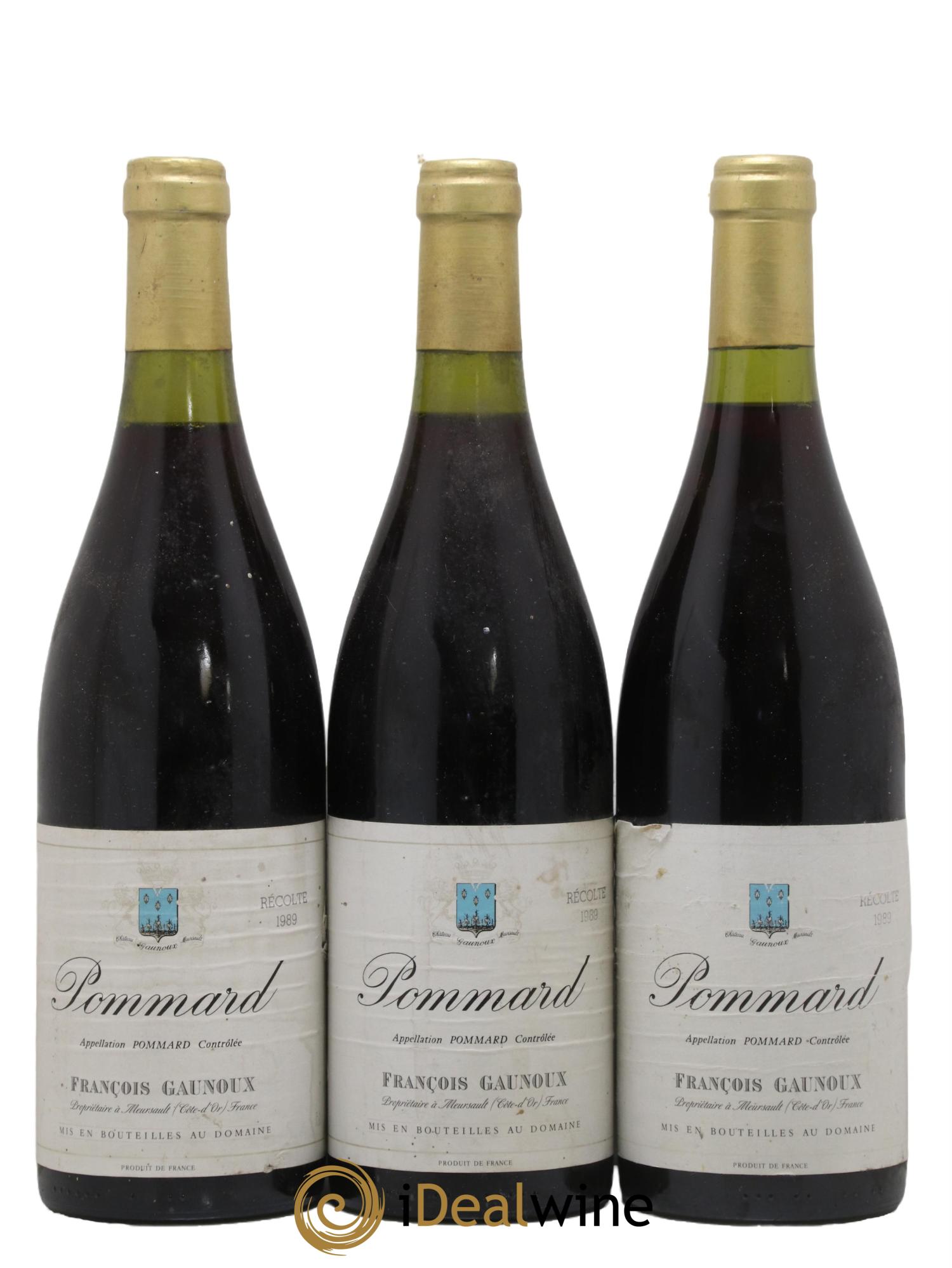 Pommard Domaine François Gaunoux 1989 - Lot de 3 bouteilles - 0