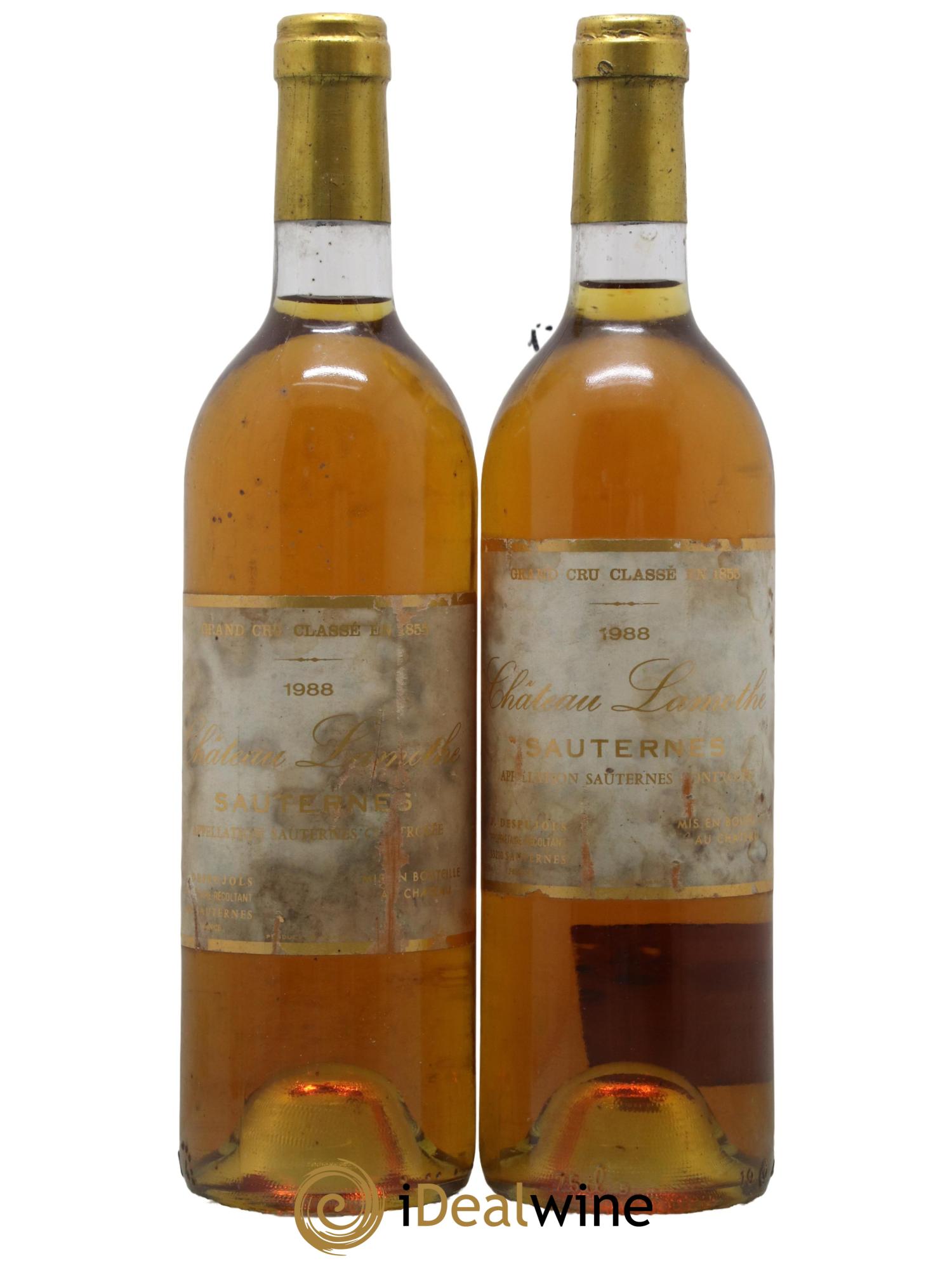 Château Lamothe 2ème Grand Cru Classé 1988 - Lotto di 2 bottiglie - 0