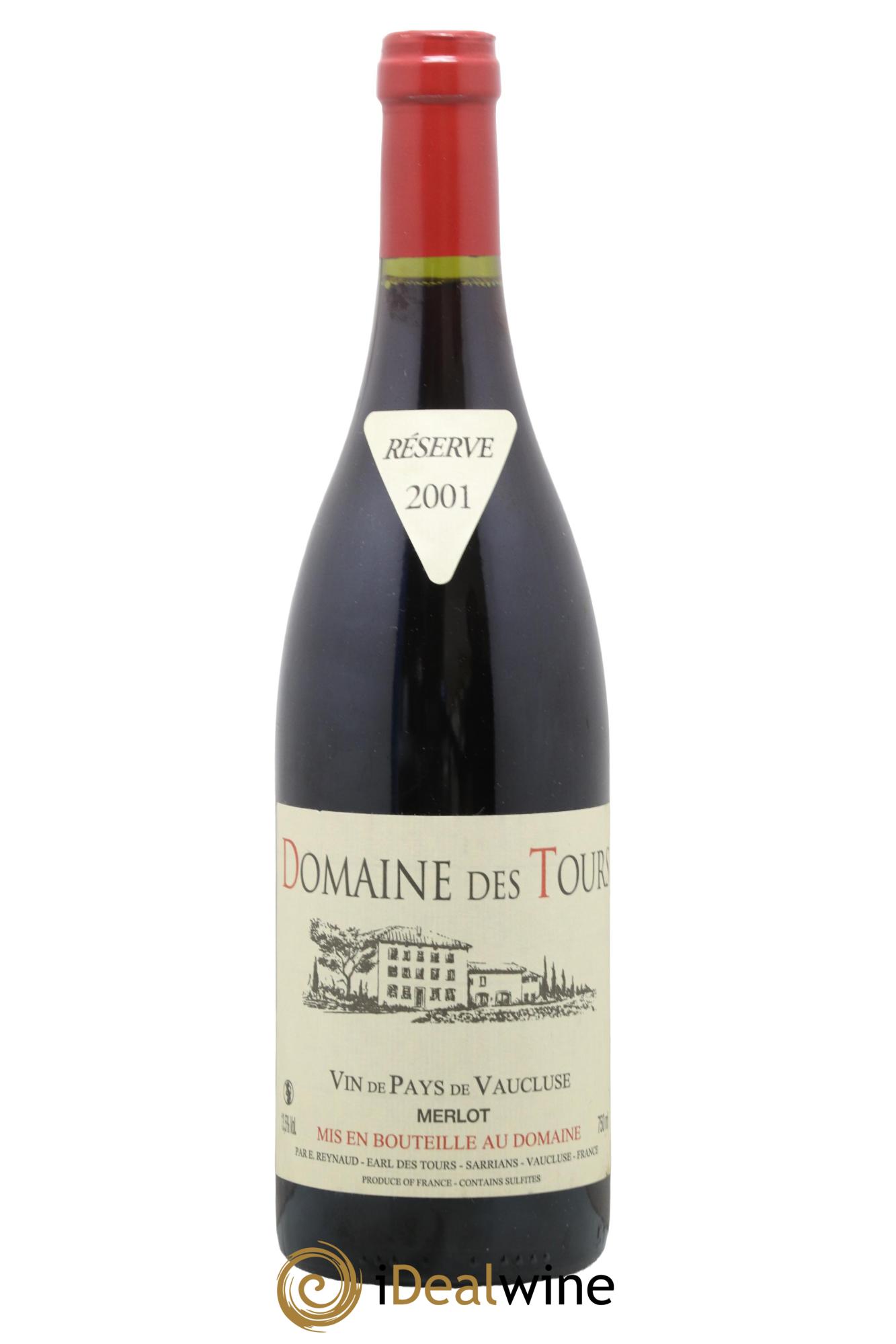Vaucluse Domaine des Tours Merlot Emmanuel Reynaud 2001 - Lot de 1 bouteille - 0