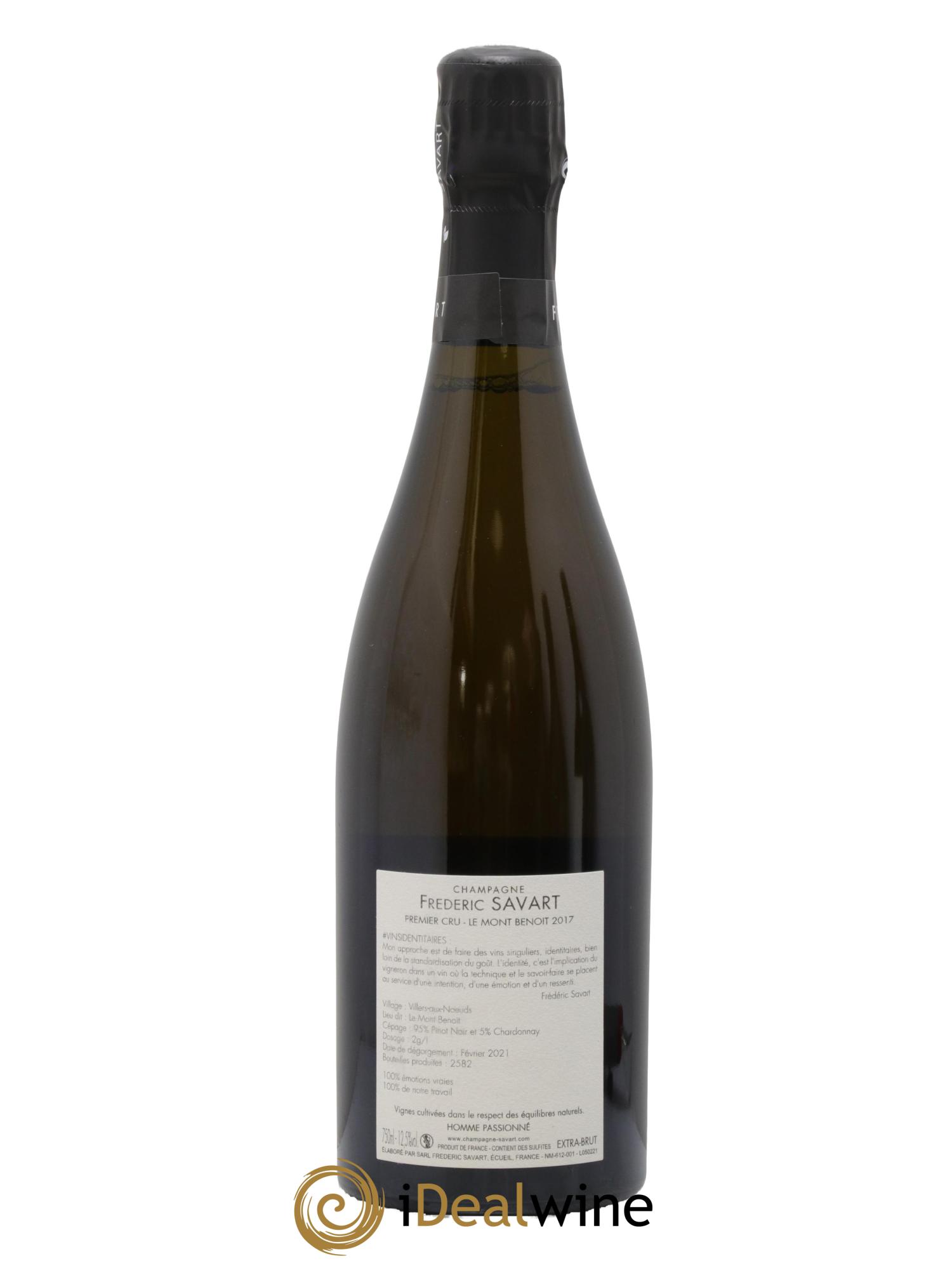 Le Mont Benoit 1er Cru Extra-Brut Vieille Vigne Savart 2017 - Lot de 1 bouteille - 1