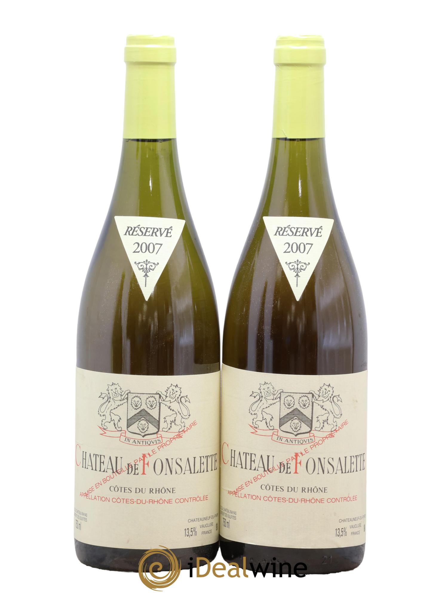 Côtes-du-Rhône Château de Fonsalette Emmanuel Reynaud 2007 - Lot de 2 bouteilles - 0