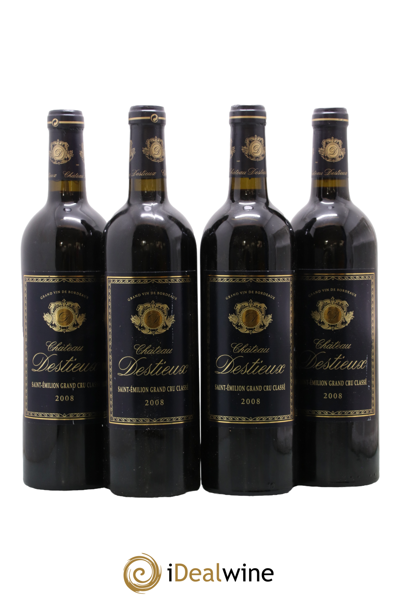Château Destieux Grand Cru Classé 2008 - Lot de 4 bouteilles - 0