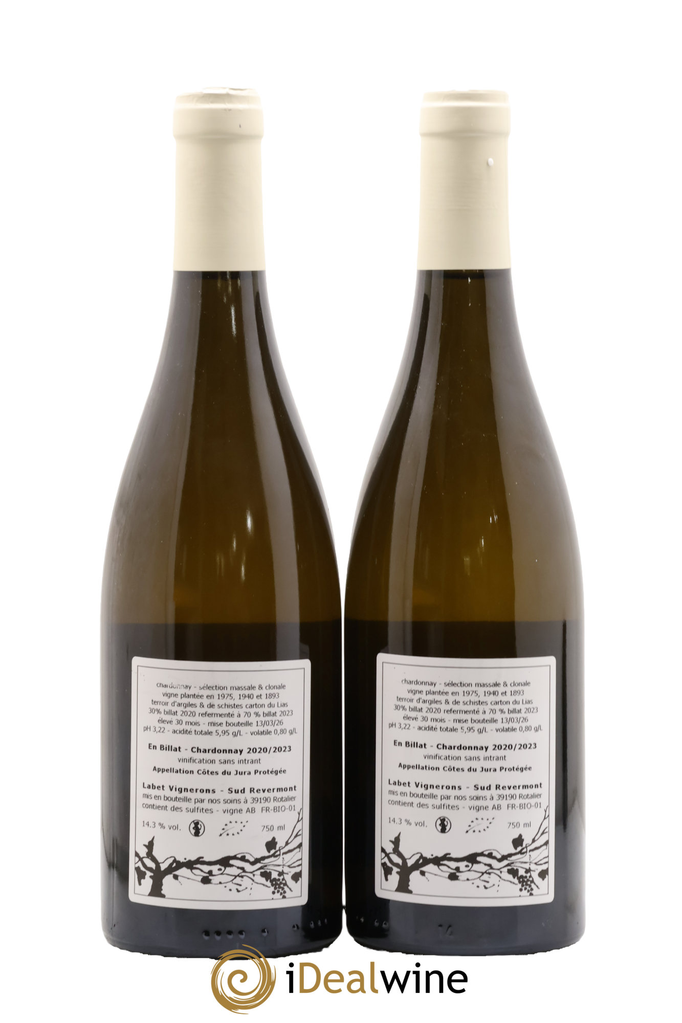 Côtes du Jura Chardonnay En Billat 2020/2023 Labet (Domaine) - Posten von 2 Flaschen - 1