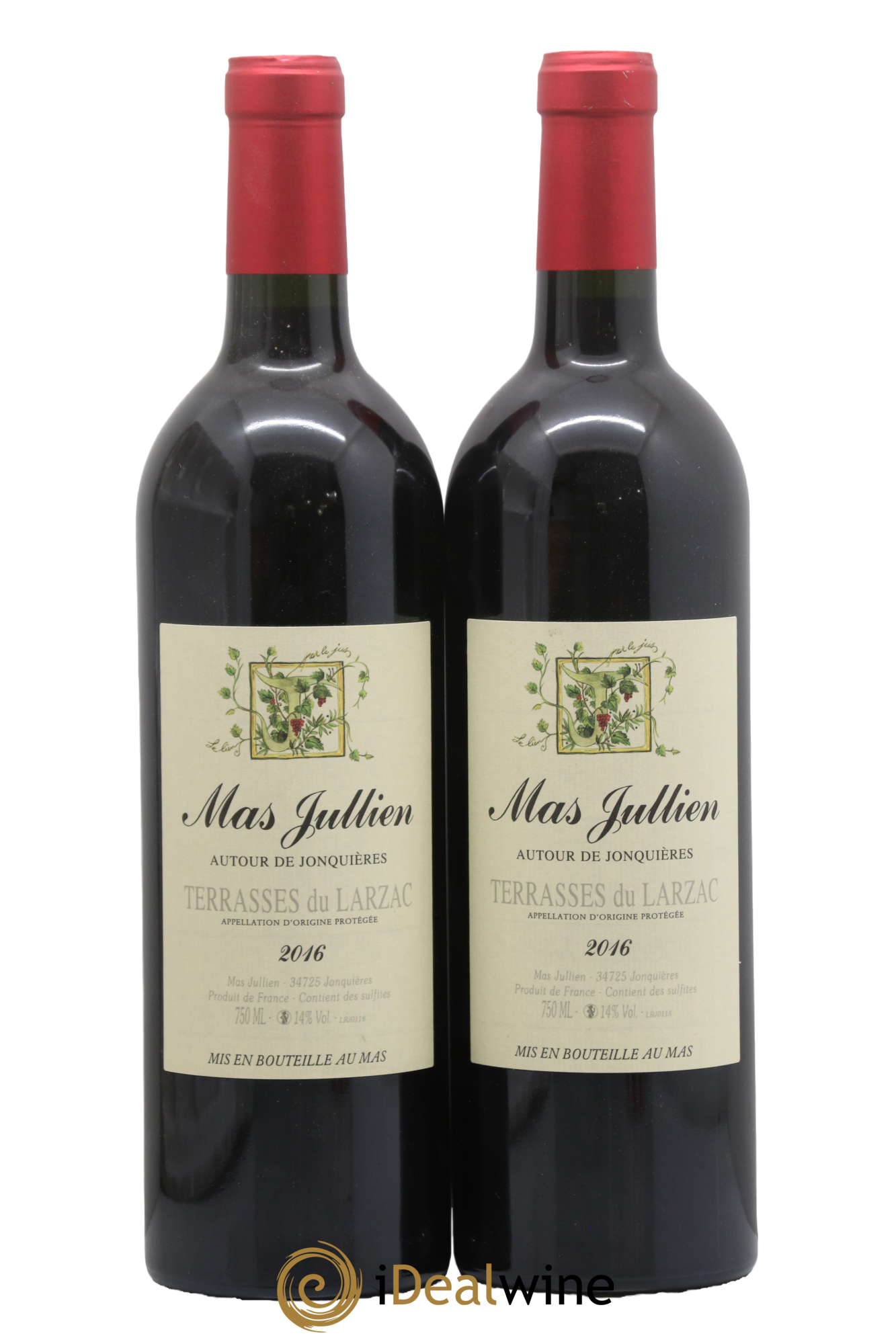 Terrasses du Larzac Mas Jullien Autour de Jonquières Olivier Jullien 2016 - Lot de 2 bouteilles - 0
