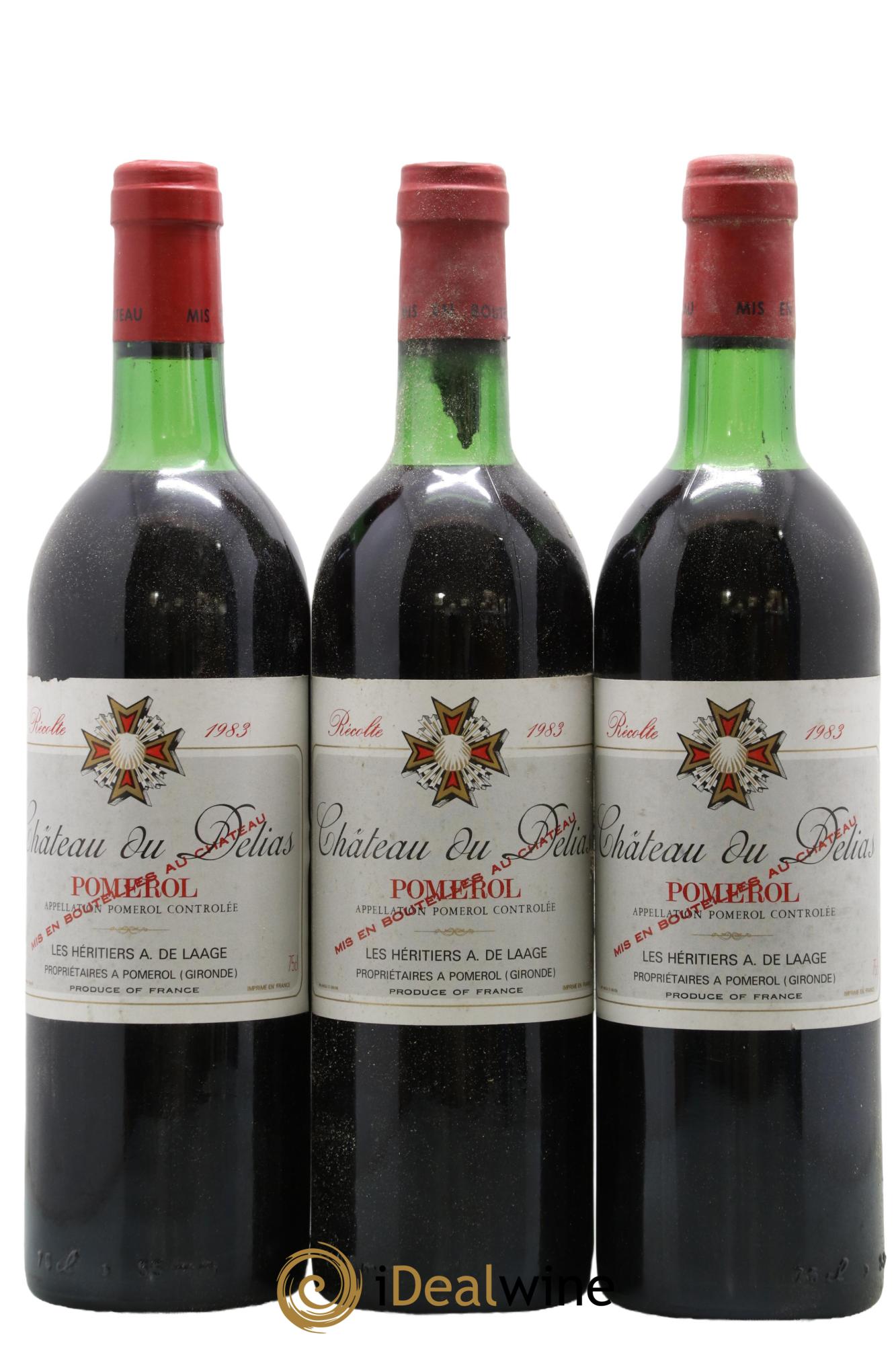Pomerol Château Du Delias 1983 - Lot de 3 bouteilles - 0