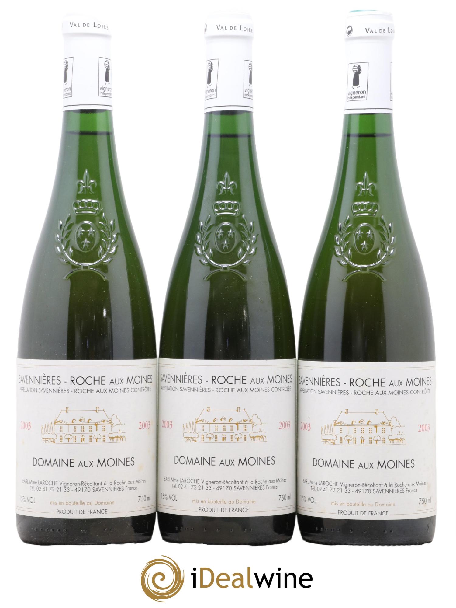 Savennières Roche aux Moines Domaine aux Moines 2003 - Lot de 3 bouteilles - 0