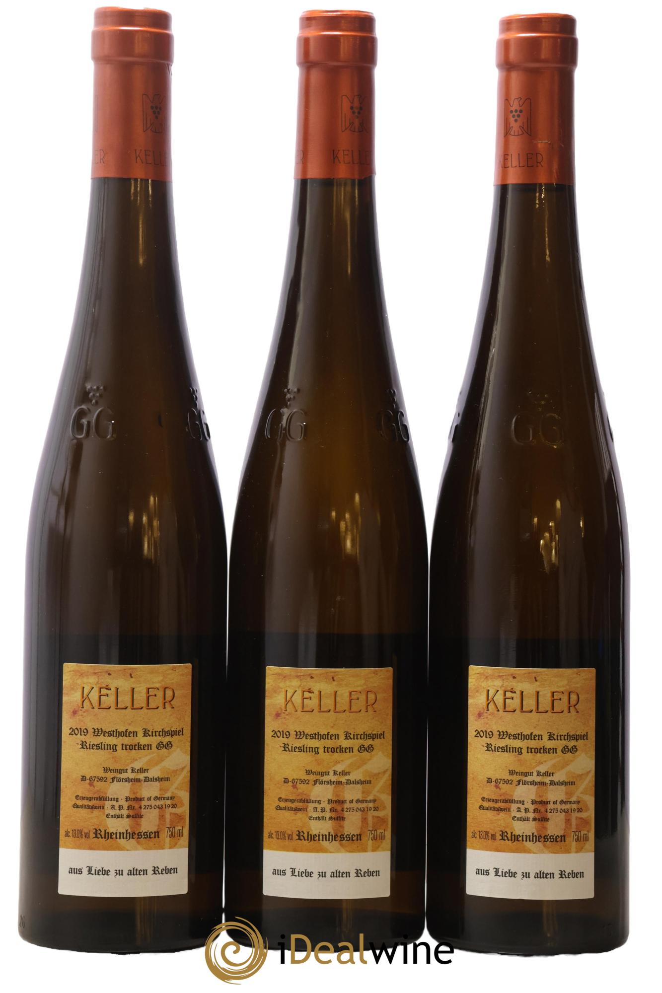 Riesling Trocken Westhofen Kirchspiel Keller 2019 - Posten von 3 Flaschen - 1