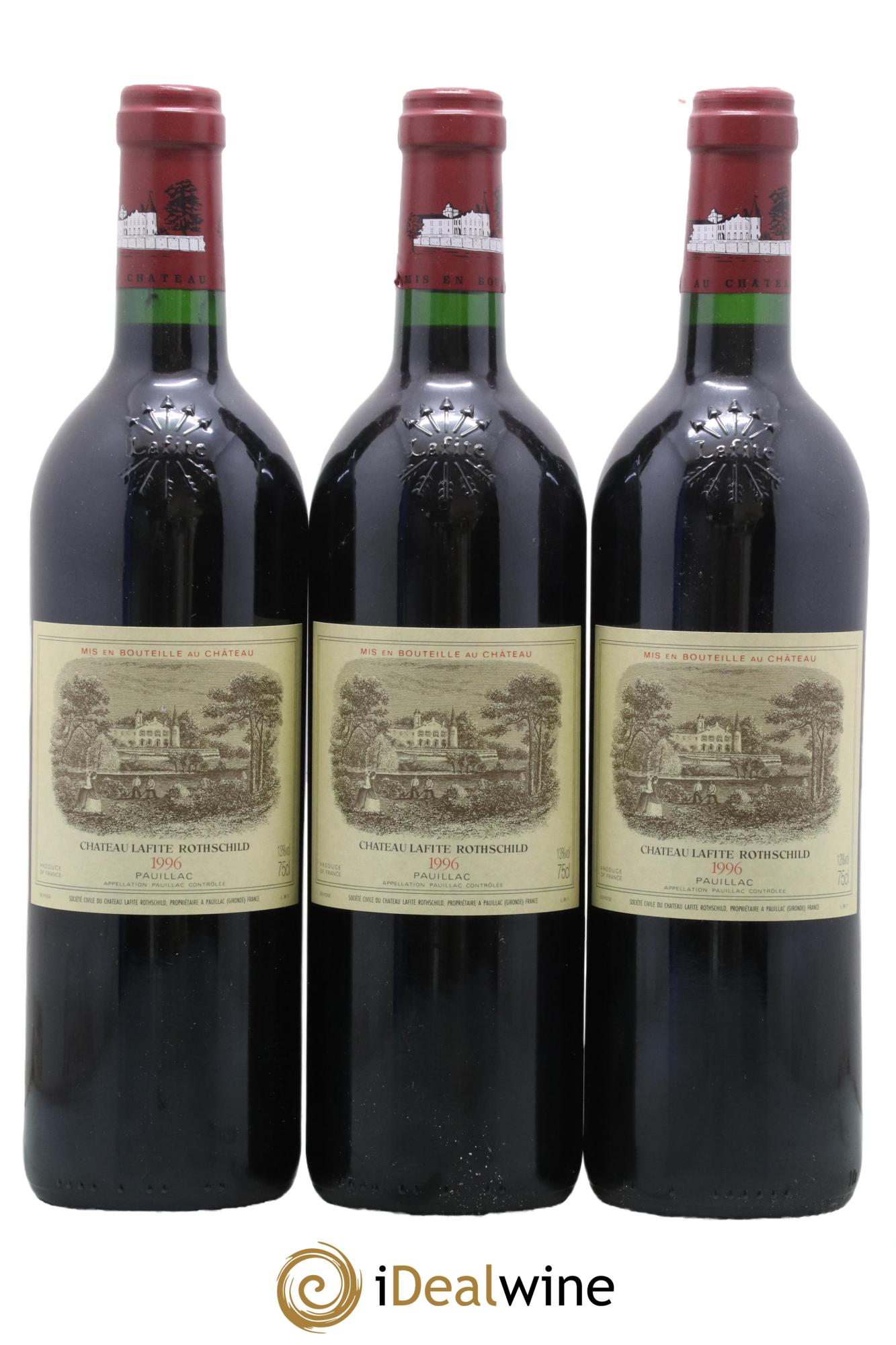 Château Lafite Rothschild 1er Grand Cru Classé 1996 - Lot de 3 bouteilles - 0