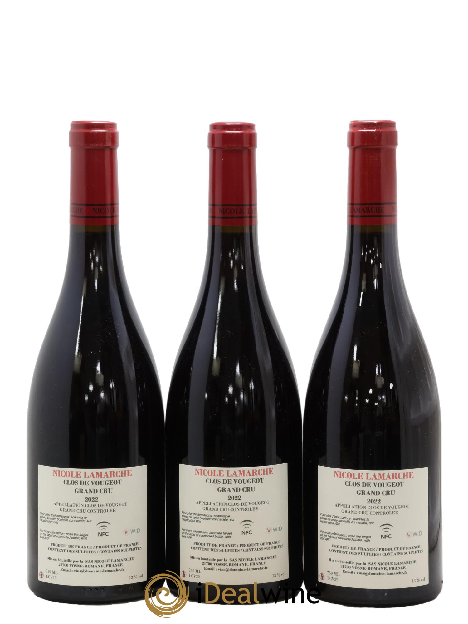 Clos de Vougeot Grand Cru Lamarche (Domaine) 2022 - Lot de 3 bouteilles - 1