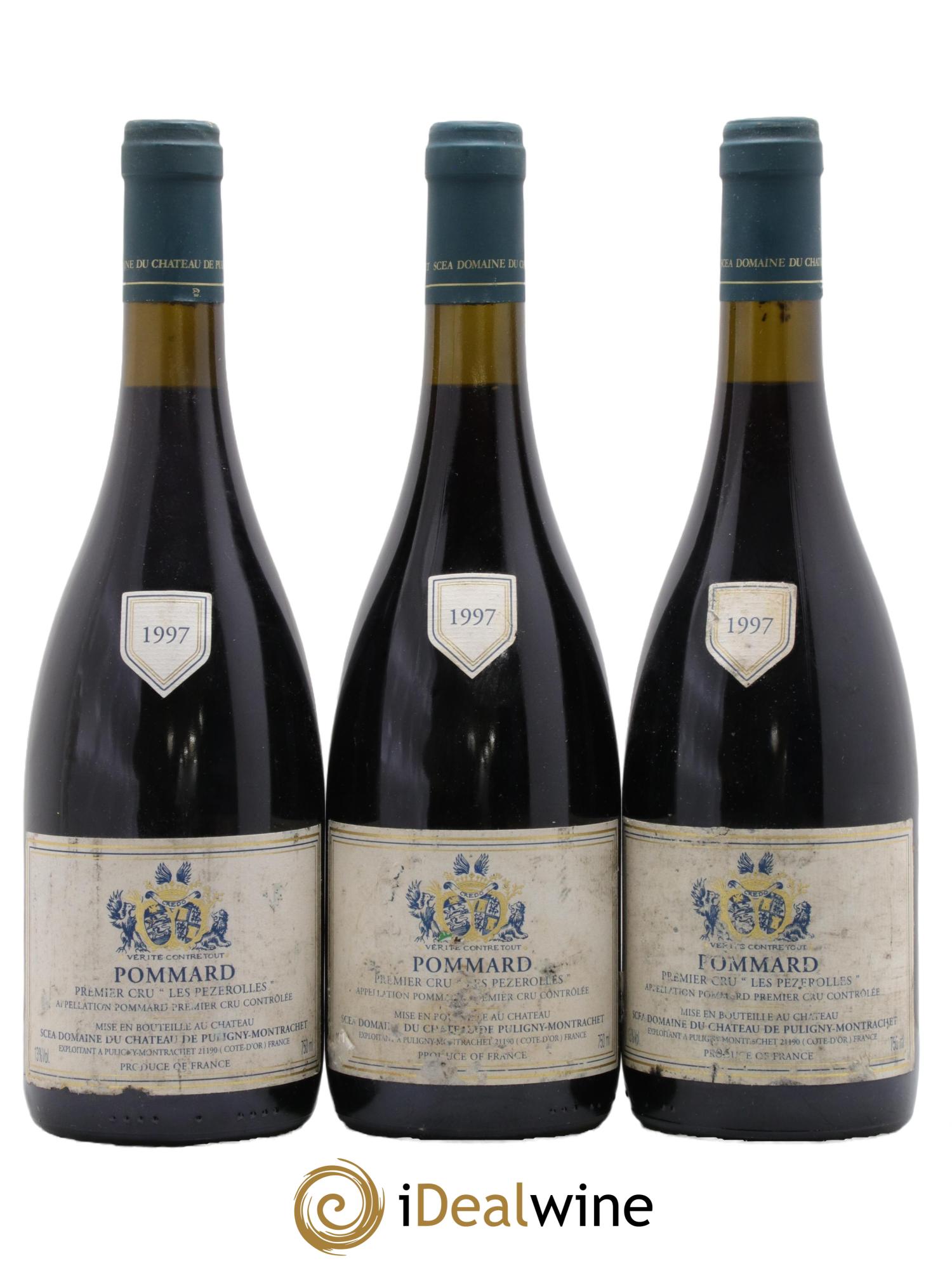 Pommard 1er Cru Pezerolles Chateau de Puligny-Montrachet 1997 - Lotto di 3 bottiglie - 0