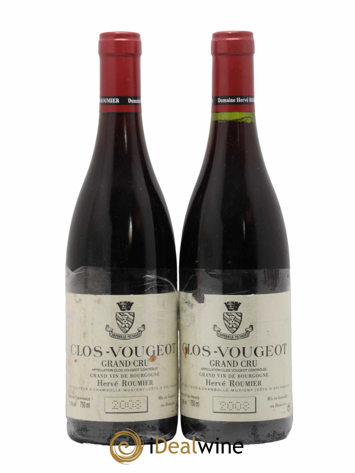 Clos de Vougeot Grand Cru Hervé Roumier 2008 - Lotto di 2 bottiglie - 0