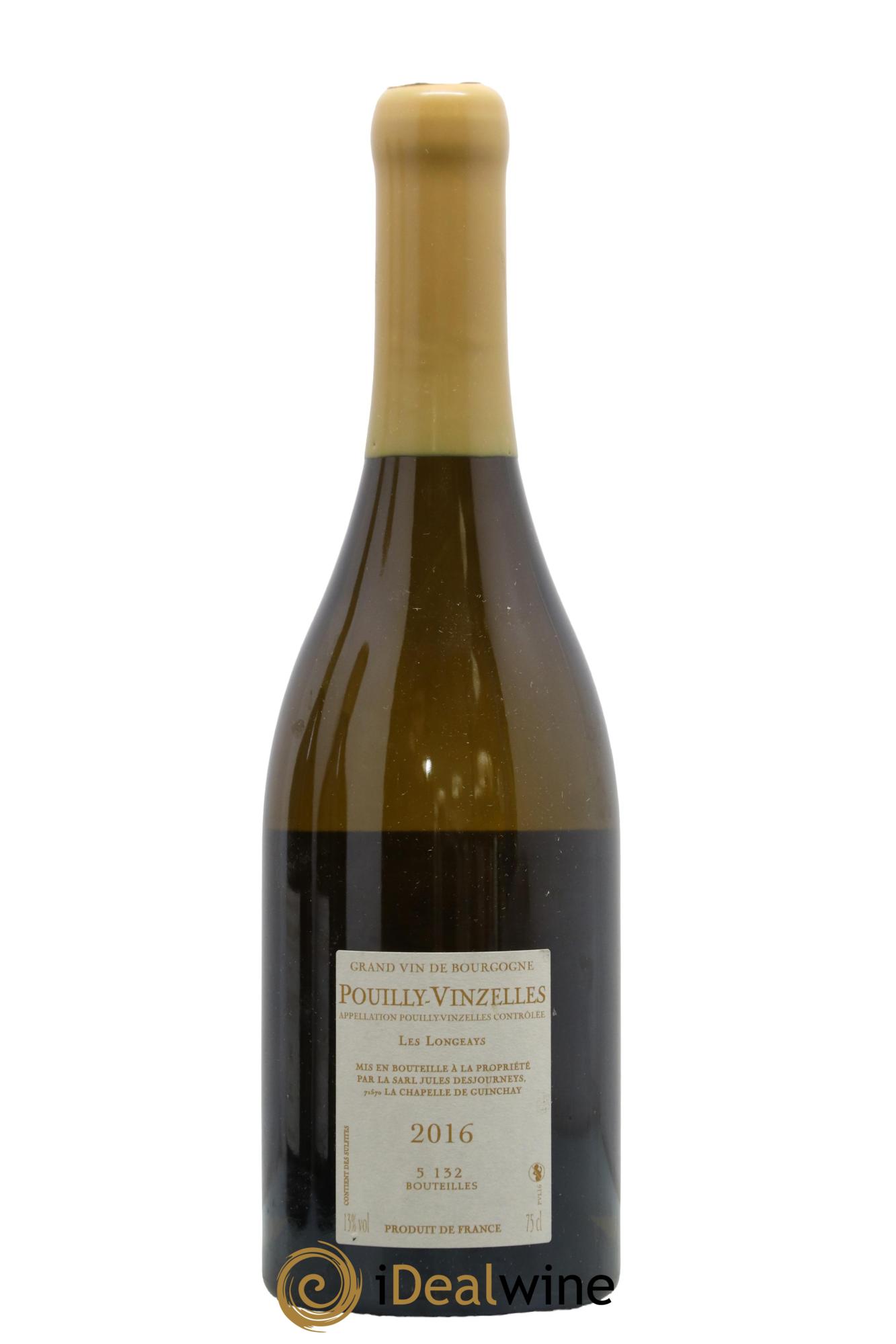 Pouilly-Vinzelles Les Longeays Jules Desjourneys 2016 - Posten von 1 Flasche - 1