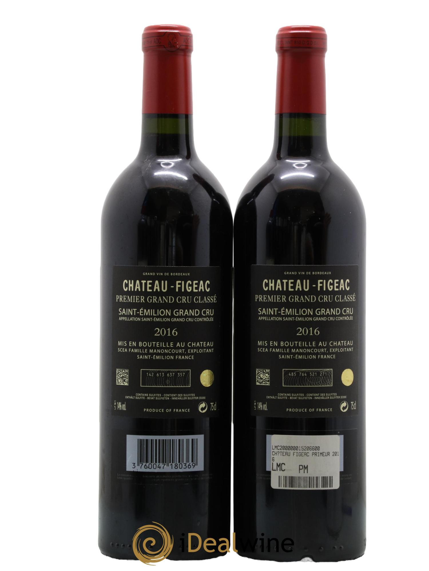 Château Figeac 1er Grand Cru Classé A 2016 - Lot de 2 bouteilles - 1