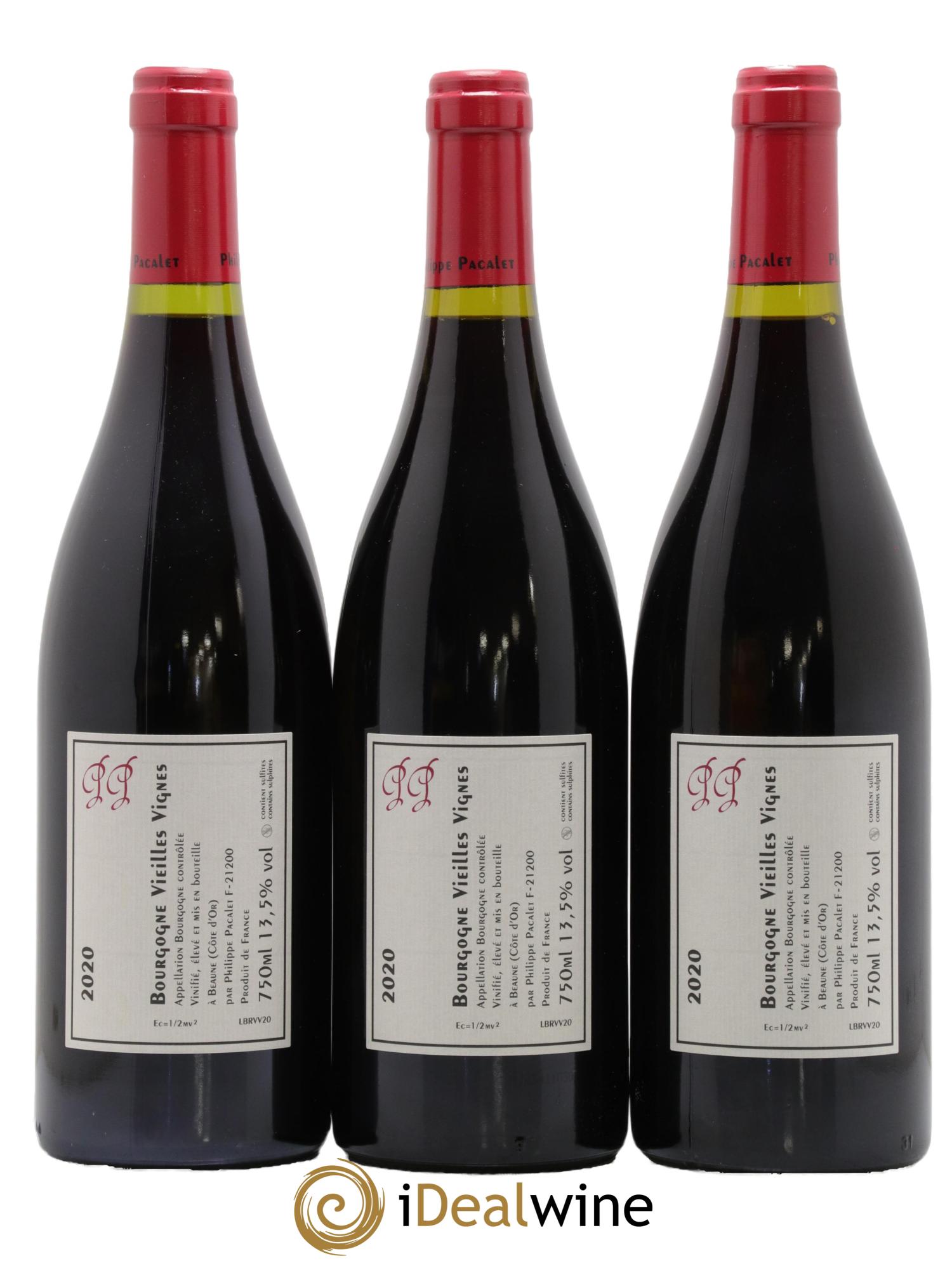 Bourgogne Pinot Noir Vieilles Vignes Philippe Pacalet 2020 - Lot of 3 bottles - 1
