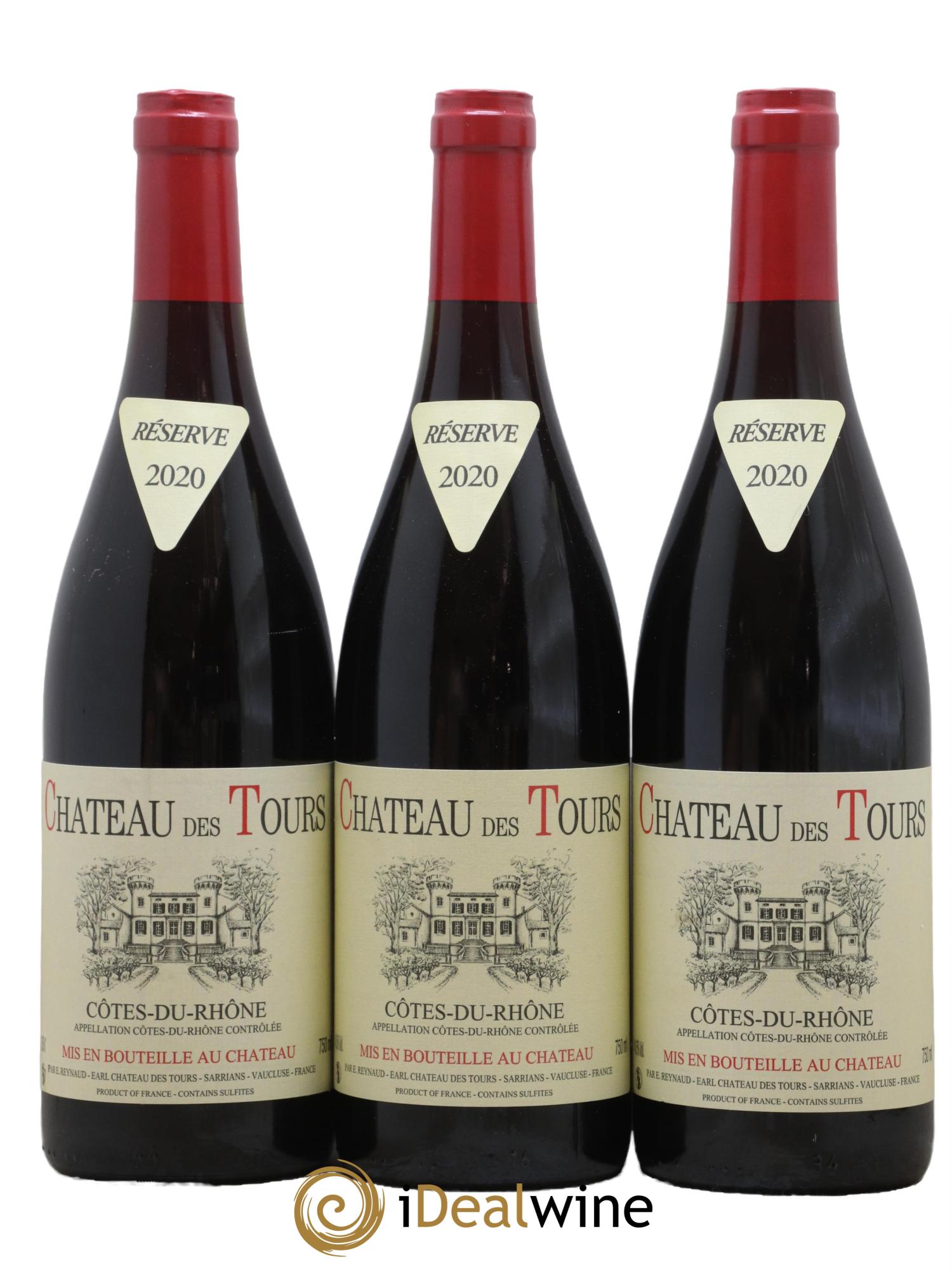 Côtes-du-Rhône Château des Tours Emmanuel Reynaud 2020 - Lot de 3 bouteilles - 0