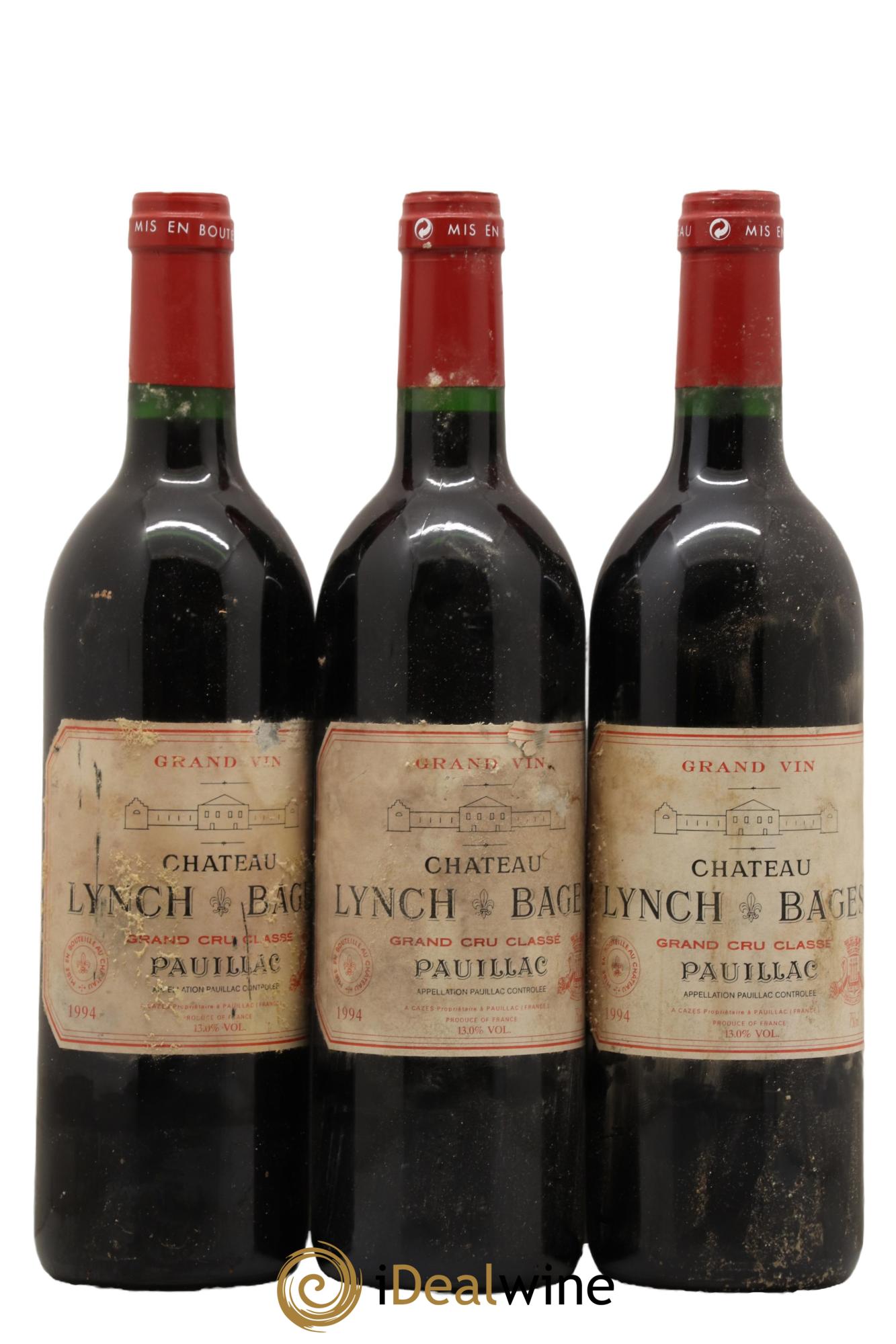 Château Lynch Bages 5ème Grand Cru Classé 1994 - Lot de 3 bouteilles - 0