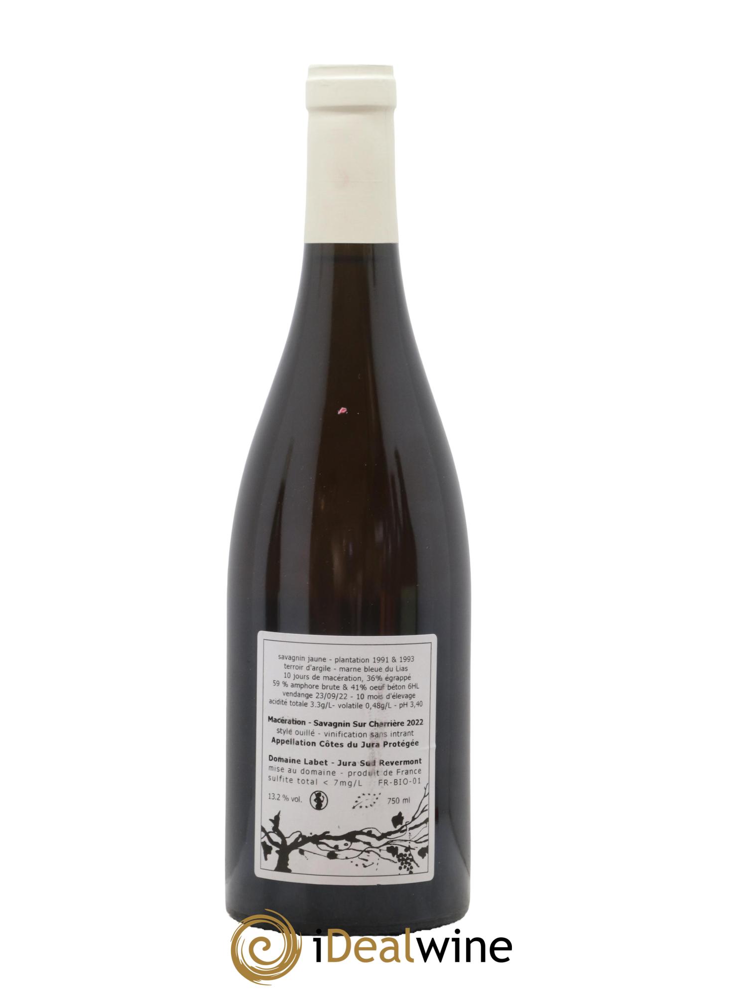 Côtes du Jura Savagnin de macération La Bardette Romain - Julien - Charline Labet 2022 - Lot de 1 bouteille - 1