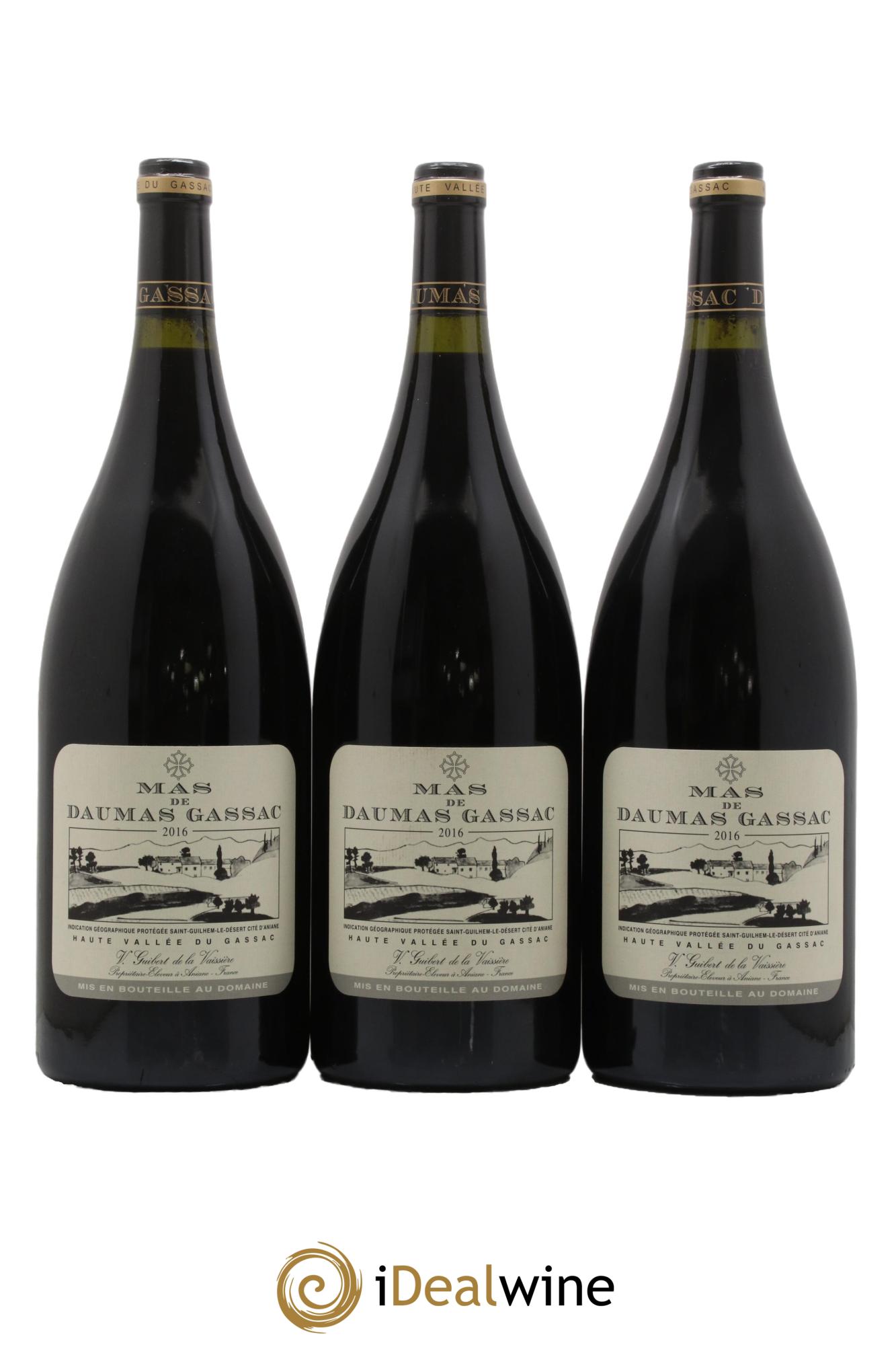 IGP St Guilhem-le-Désert - Cité d'Aniane Mas Daumas Gassac Famille Guibert de La Vaissière 2016 - Lotto di 3 magnum - 0