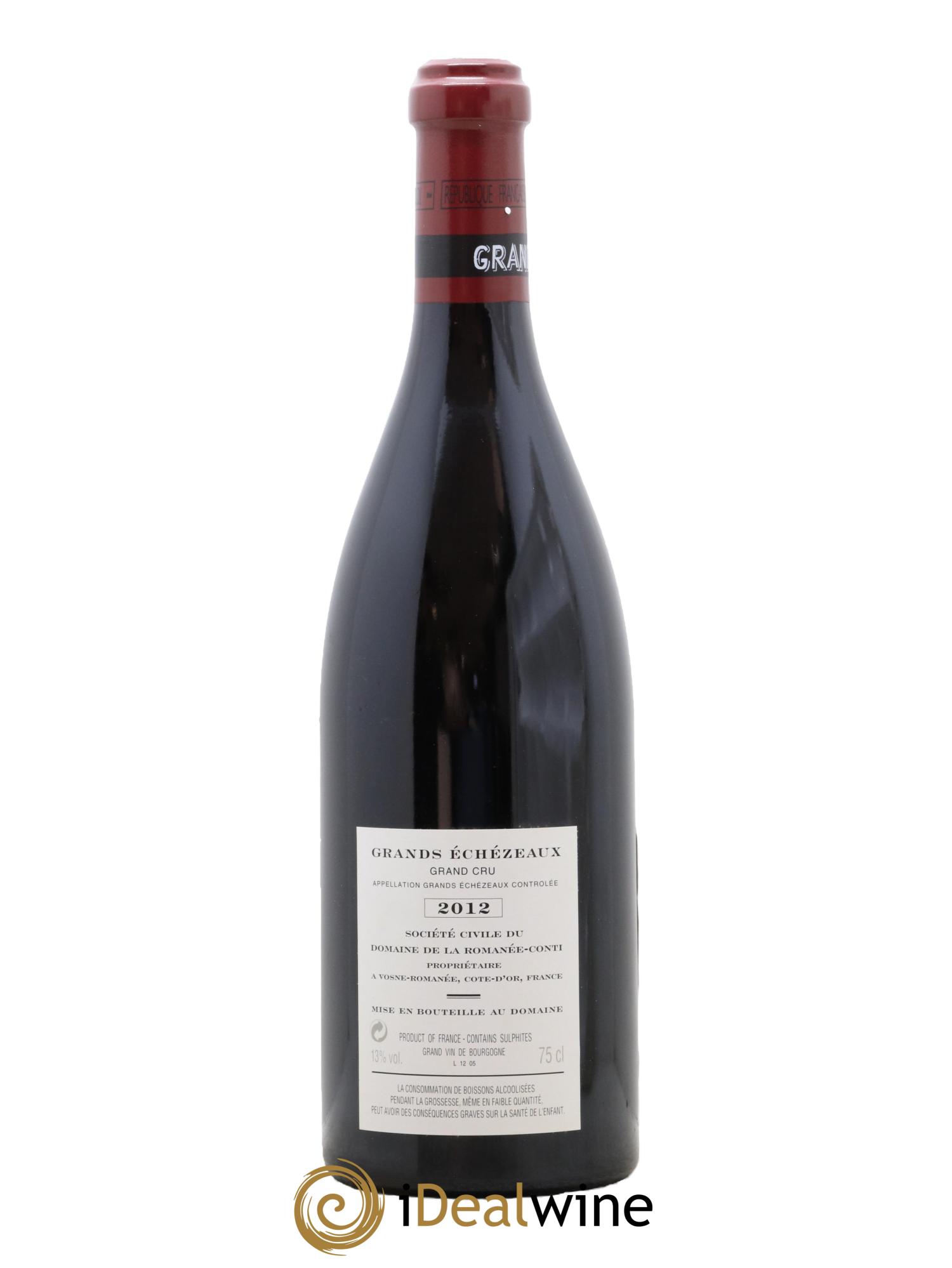 Grands-Echezeaux Grand Cru Domaine de la Romanée-Conti  2012 - Posten von 1 Flasche - 1
