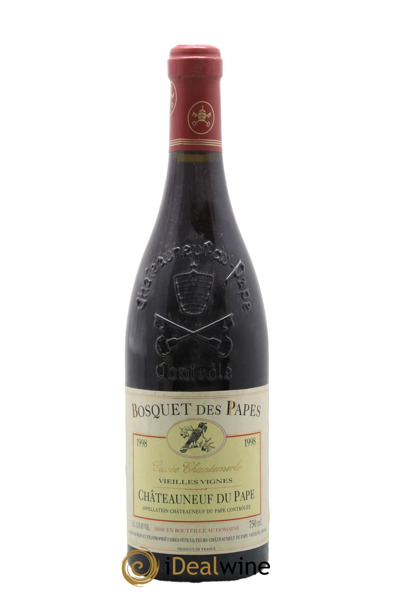 Châteauneuf-du-Pape Bosquet des Papes Chante Le Merle Vieilles Vignes Famille Boiron 1998 - Lot de 1 bouteille - 0